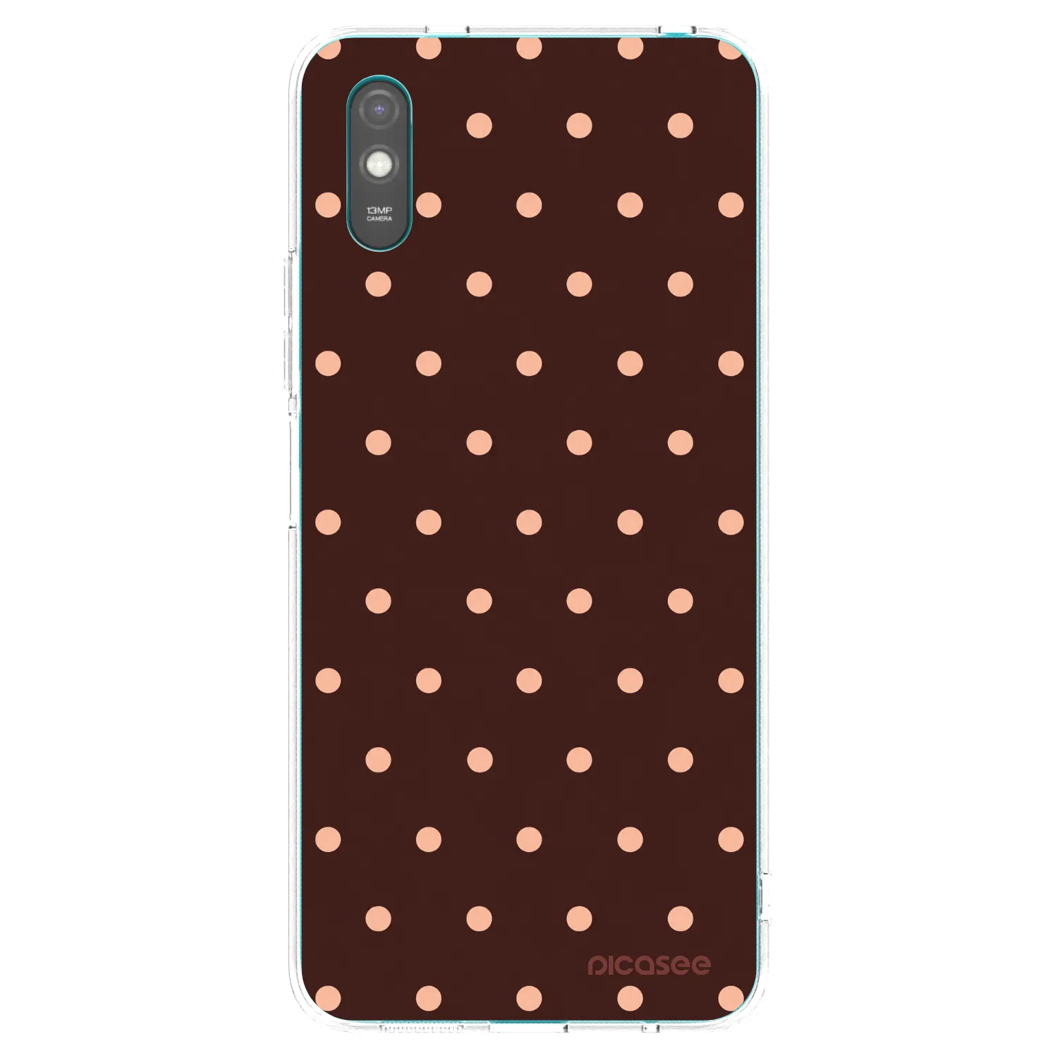 Picasee Xiaomi Redmi 9AT Hülle - Transparentes Silikon - Peach Dots & Chocolate