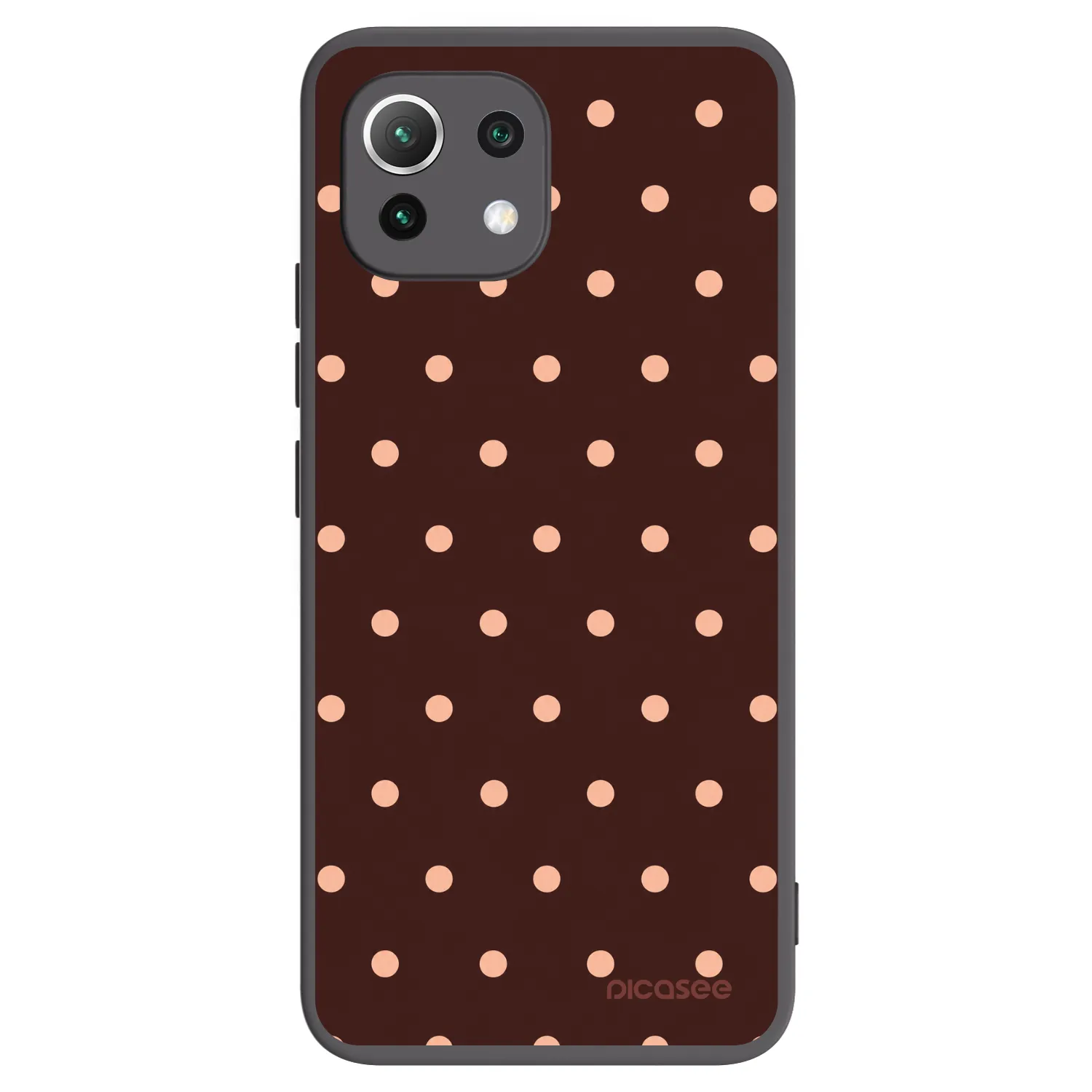 Picasee Xiaomi Mi 11 Lite Hülle - Schwarzes Silikon - Peach Dots & Chocolate