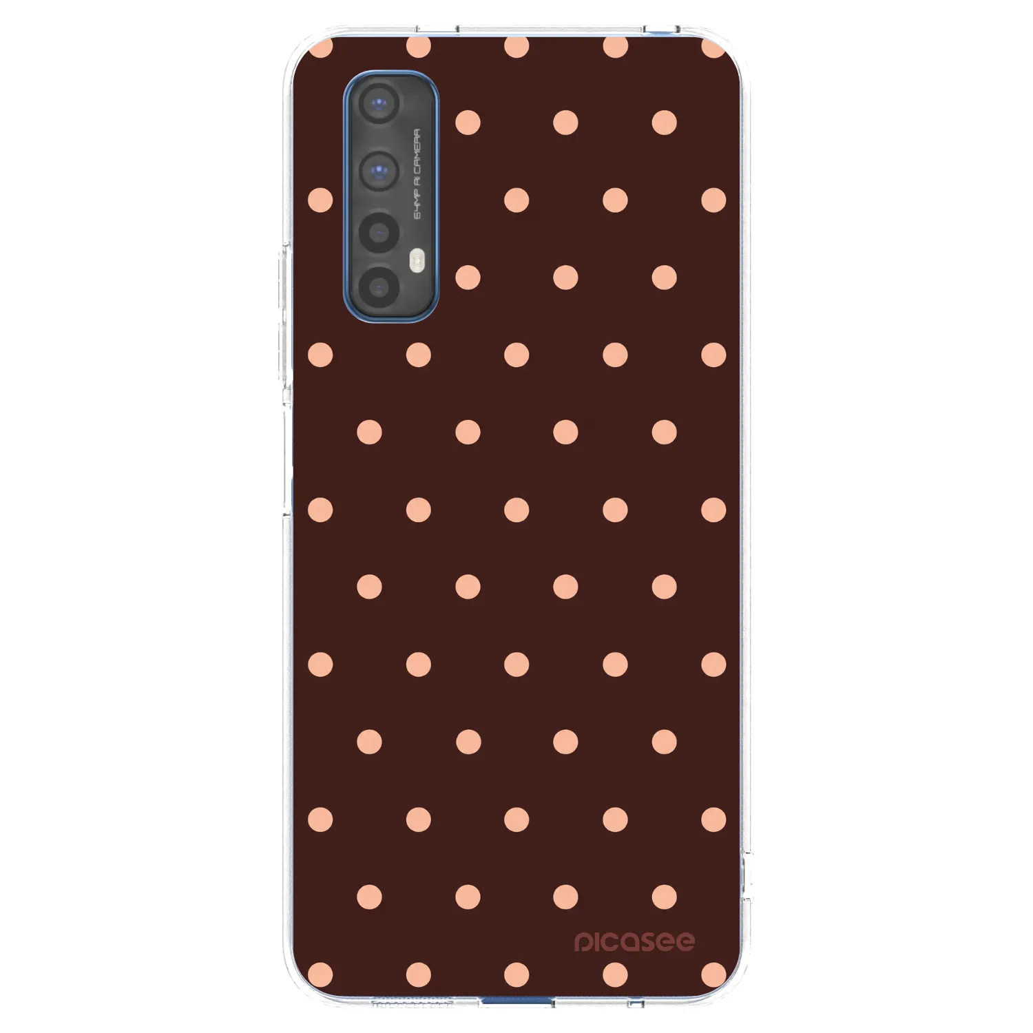 Picasee Realme 7 Hülle - Transparentes Silikon - Peach Dots & Chocolate