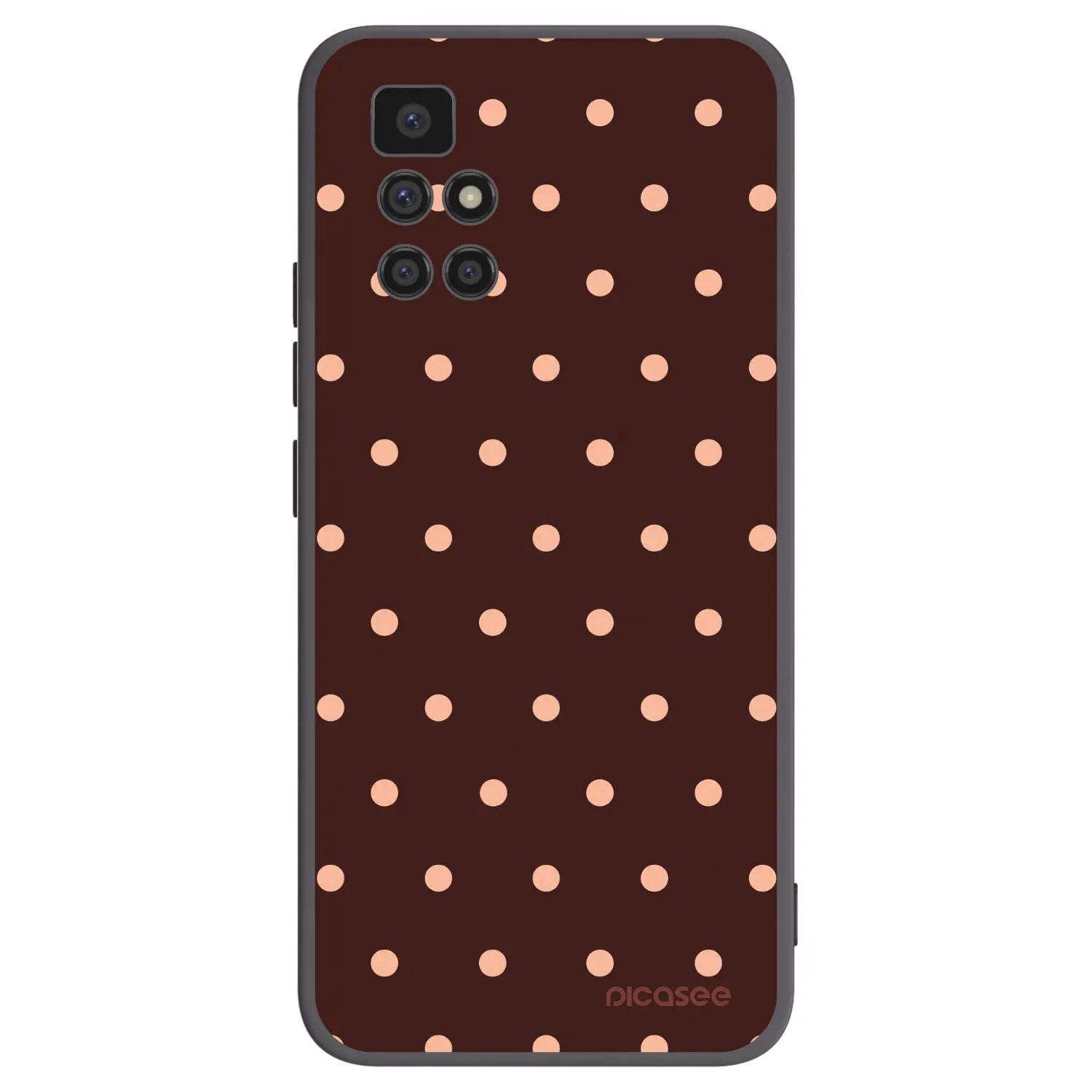 Picasee Xiaomi Redmi 10 Hülle - Schwarzes Silikon - Peach Dots & Chocolate