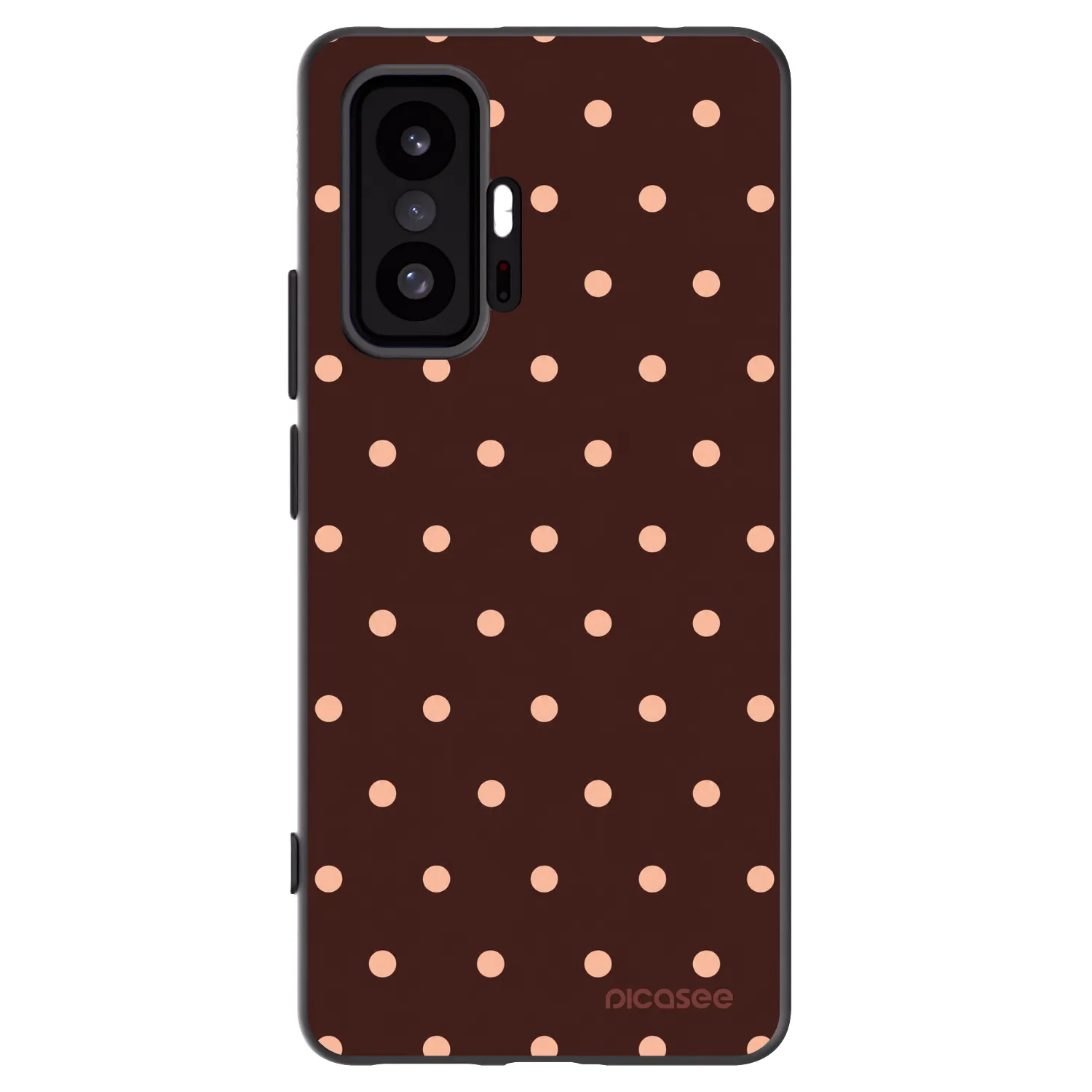 Picasee Xiaomi 11T Hülle - Schwarzes Silikon - Peach Dots & Chocolate