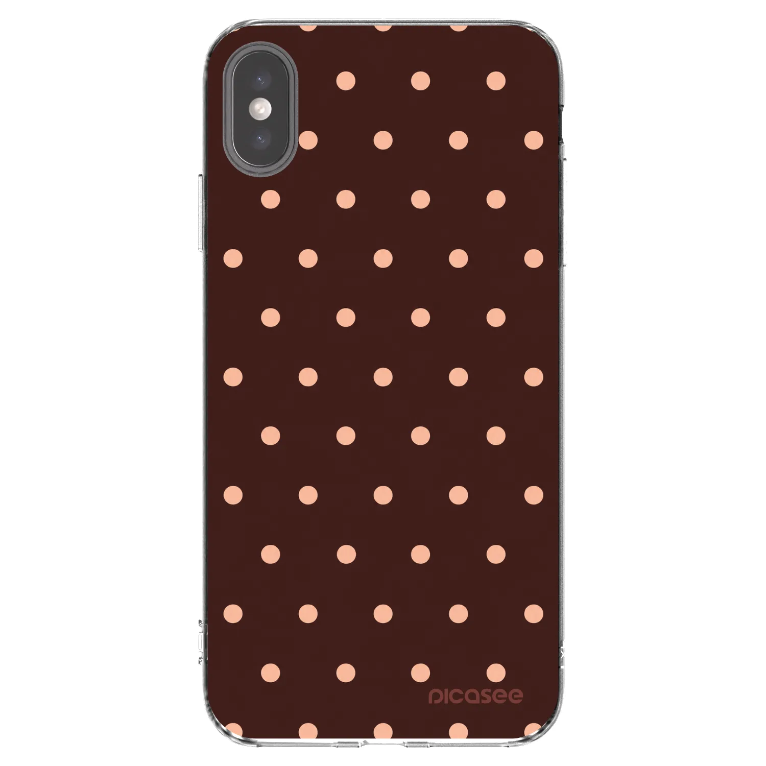 Picasee Apple iPhone XS Max Hülle - Transparentes Silikon - Peach Dots & Chocolate