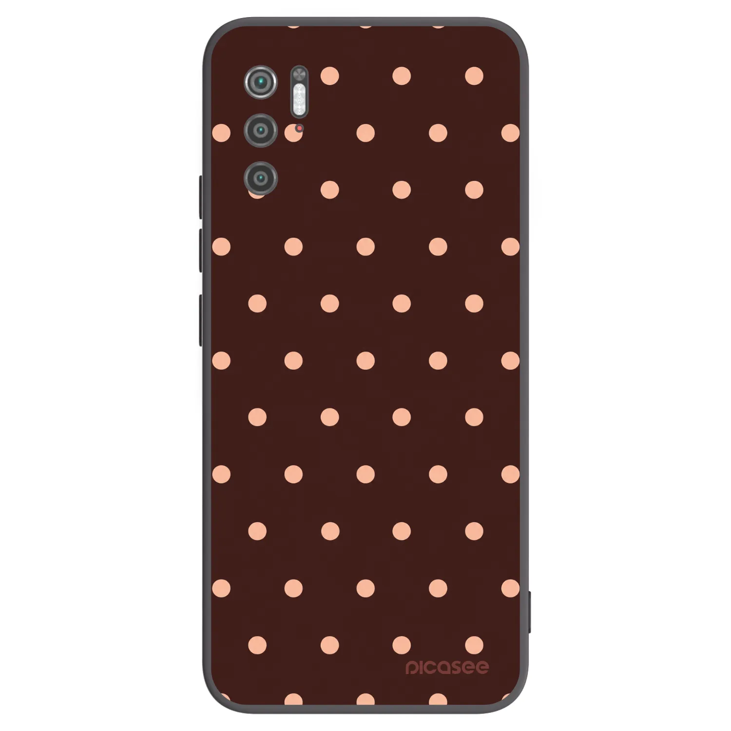 Picasee Xiaomi Poco M3 Pro 5G Hülle - Schwarzes Silikon - Peach Dots & Chocolate
