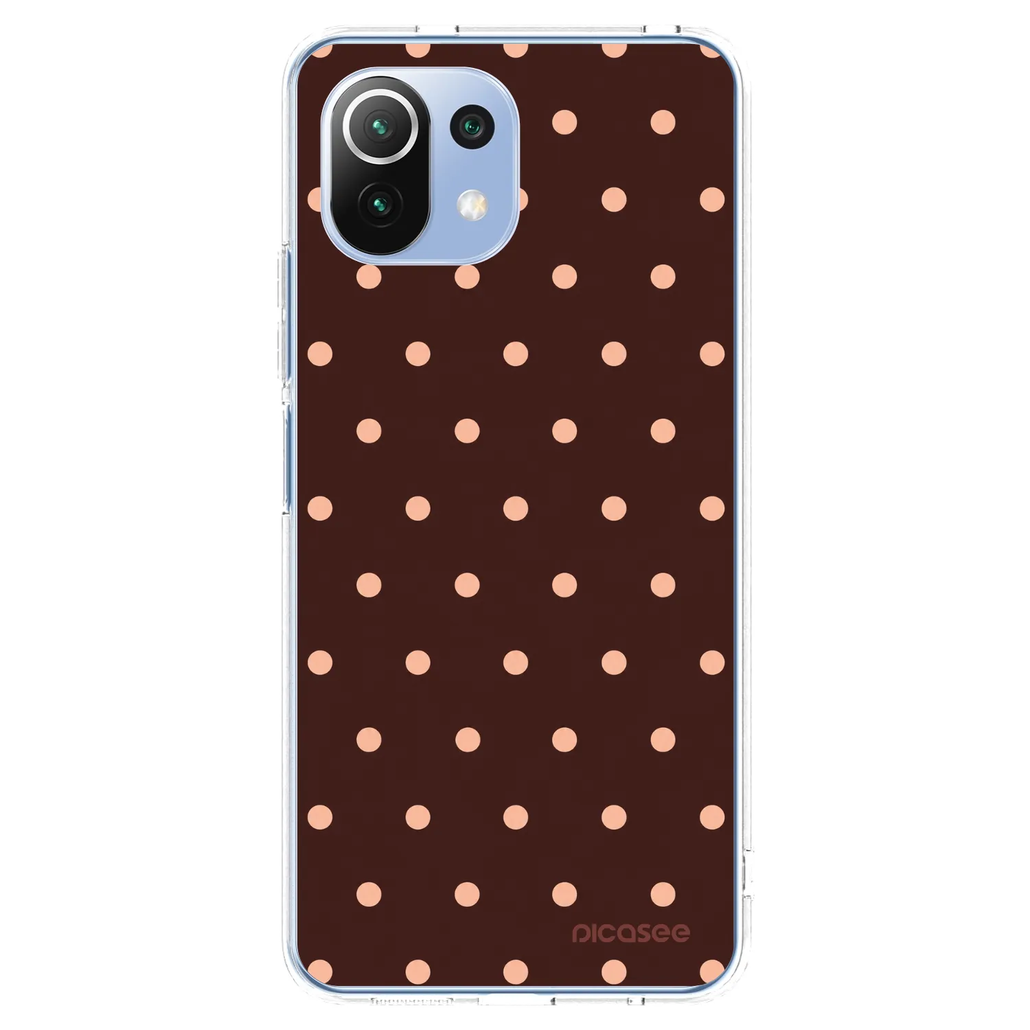 Picasee Xiaomi 11 Lite 5G NE Hülle - Transparentes Silikon - Peach Dots & Chocolate