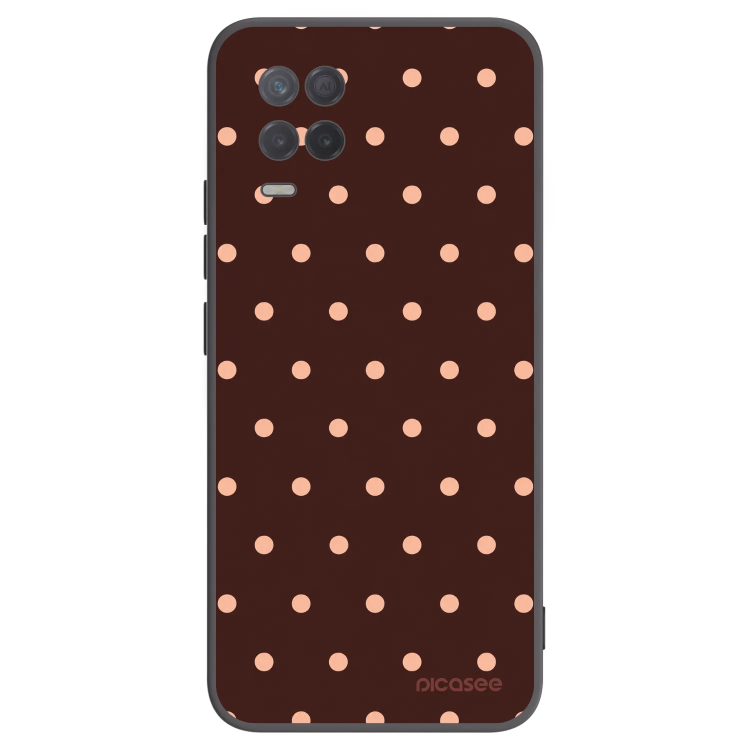 Picasee Realme 8 5G Hülle - Schwarzes Silikon - Peach Dots & Chocolate