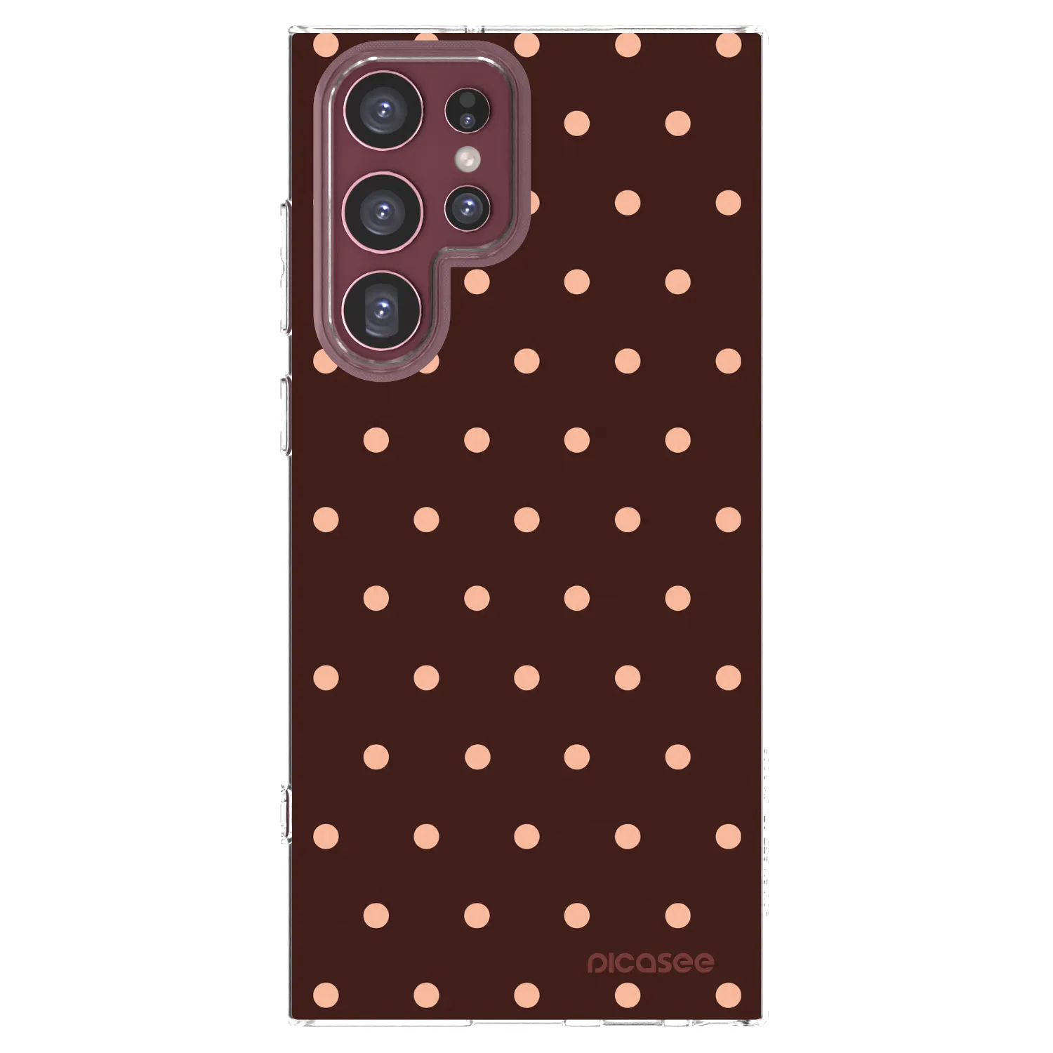 Picasee Samsung Galaxy S22 Ultra 5G Hülle - Transparentes Silikon - Peach Dots & Chocolate