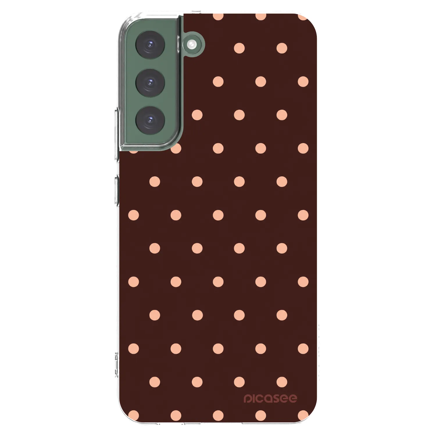 Picasee Samsung Galaxy S22+ 5G Hülle - Transparentes Silikon - Peach Dots & Chocolate