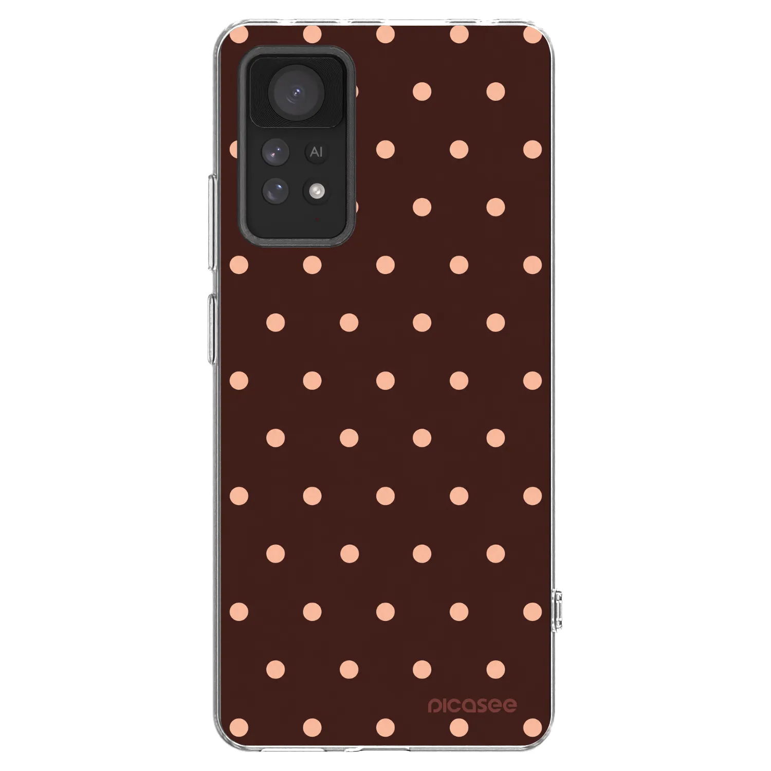 Picasee Xiaomi Redmi Note 11 Pro 5G Hülle - Transparentes Silikon - Peach Dots & Chocolate