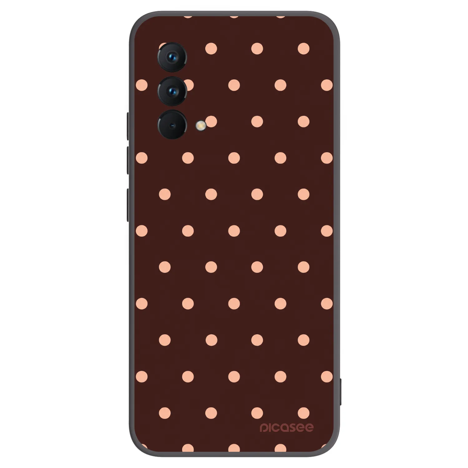 Picasee Realme GT Master Edition 5G Hülle - Schwarzes Silikon - Peach Dots & Chocolate