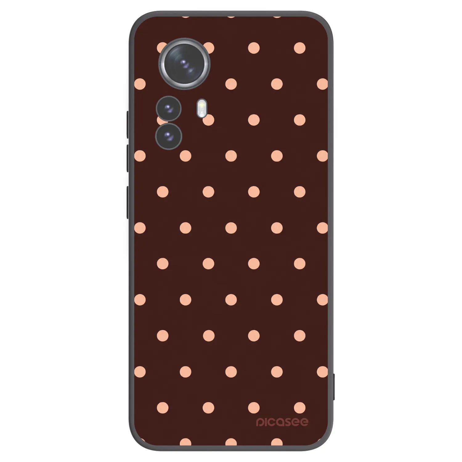 Picasee Xiaomi 12 Pro Hülle - Schwarzes Silikon - Peach Dots & Chocolate