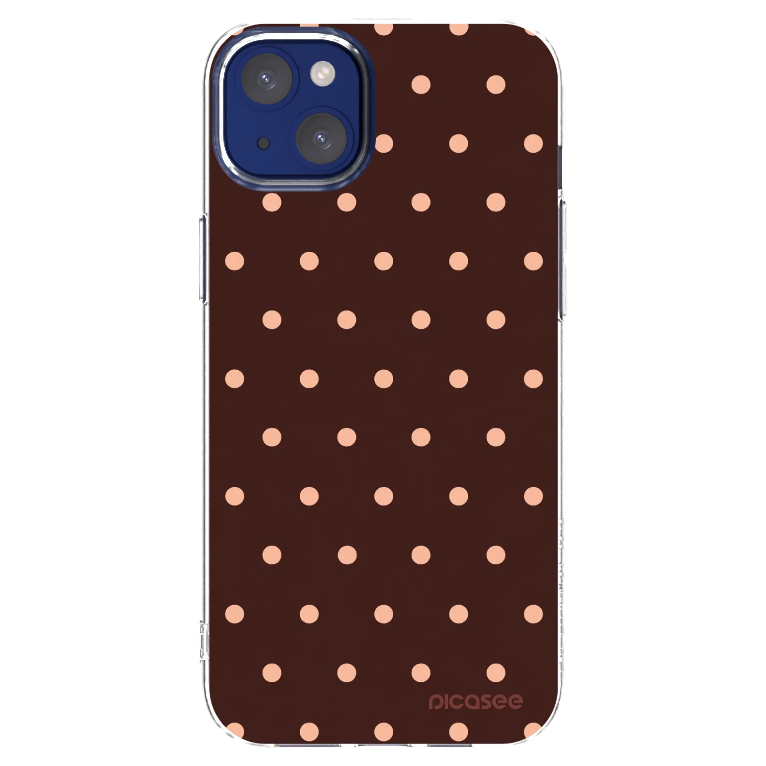 Picasee Apple iPhone 14 Plus Hülle - Transparentes Silikon - Peach Dots & Chocolate