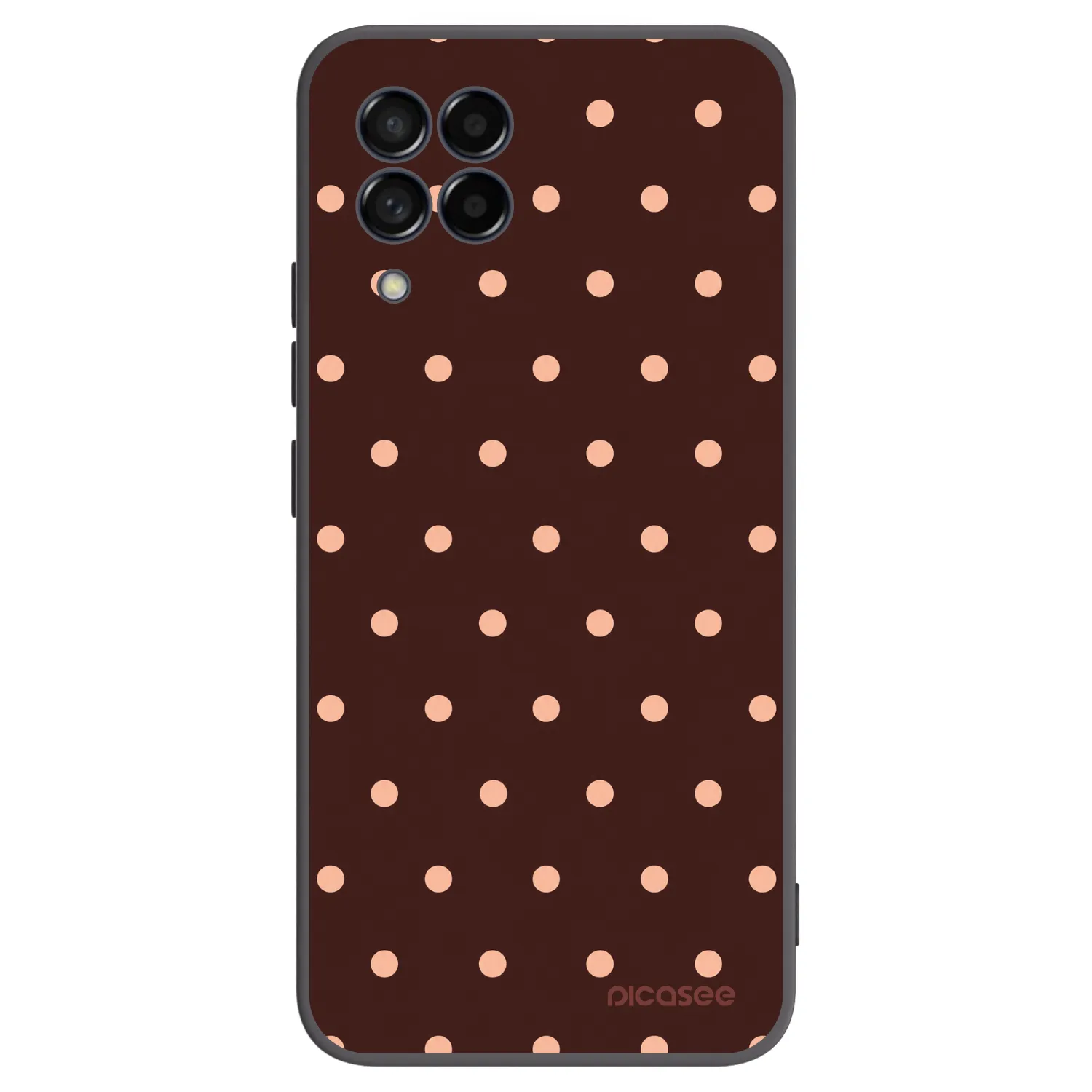 Picasee Samsung Galaxy M53 5G Hülle - Schwarzes Silikon - Peach Dots & Chocolate