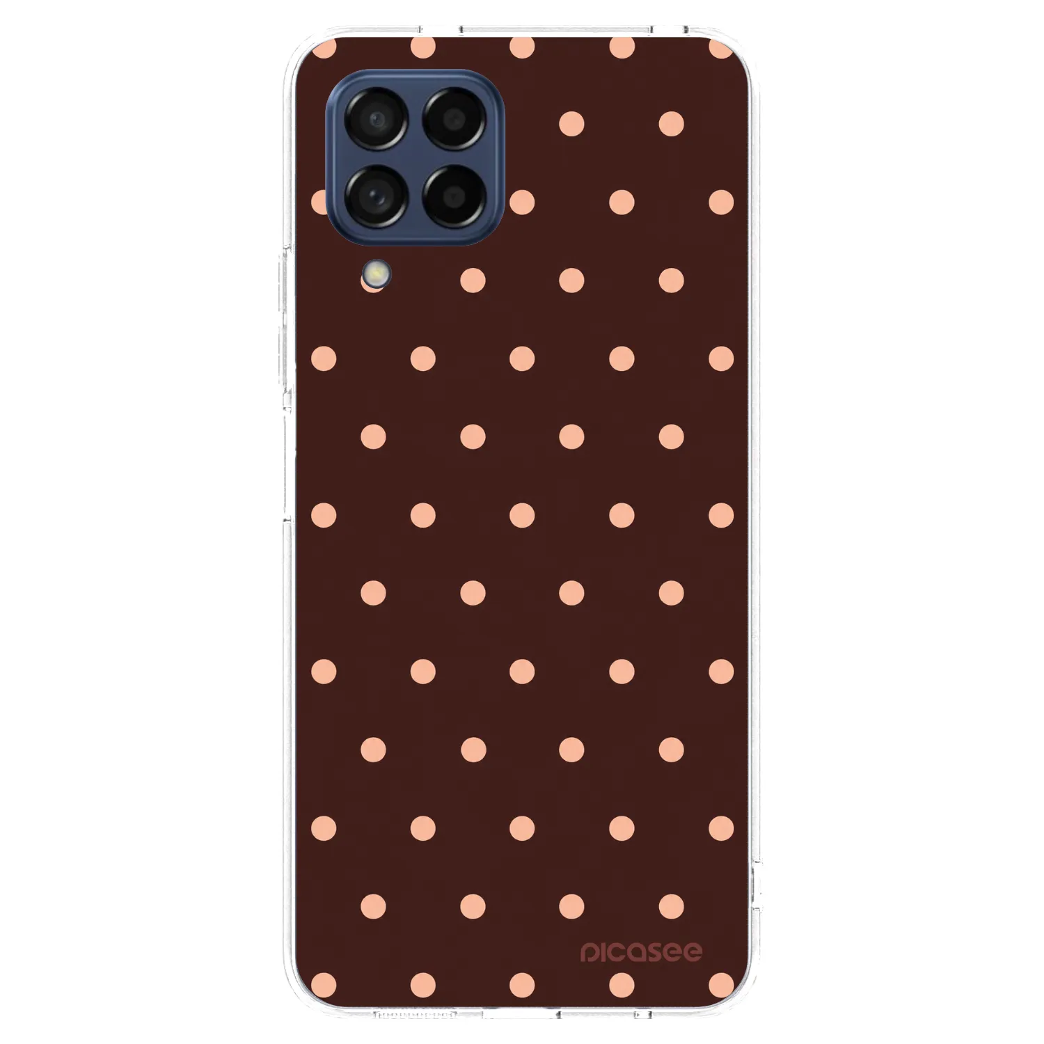 Picasee Samsung Galaxy M53 5G Hülle - Transparentes Silikon - Peach Dots & Chocolate