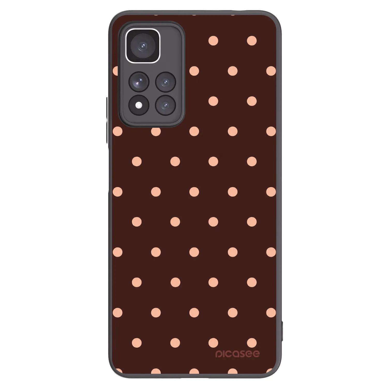 Picasee Xiaomi Redmi Note 11 Pro+ 5G Hülle - Schwarzes Silikon - Peach Dots & Chocolate