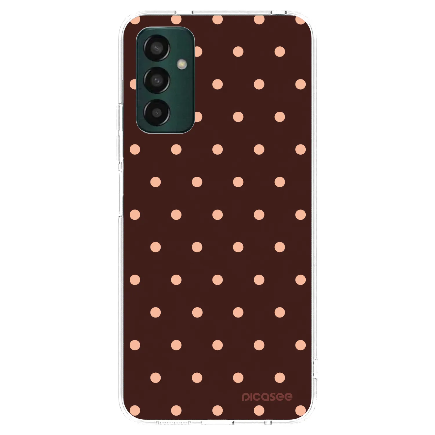 Picasee Samsung Galaxy M23 5G Hülle - Transparentes Silikon - Peach Dots & Chocolate