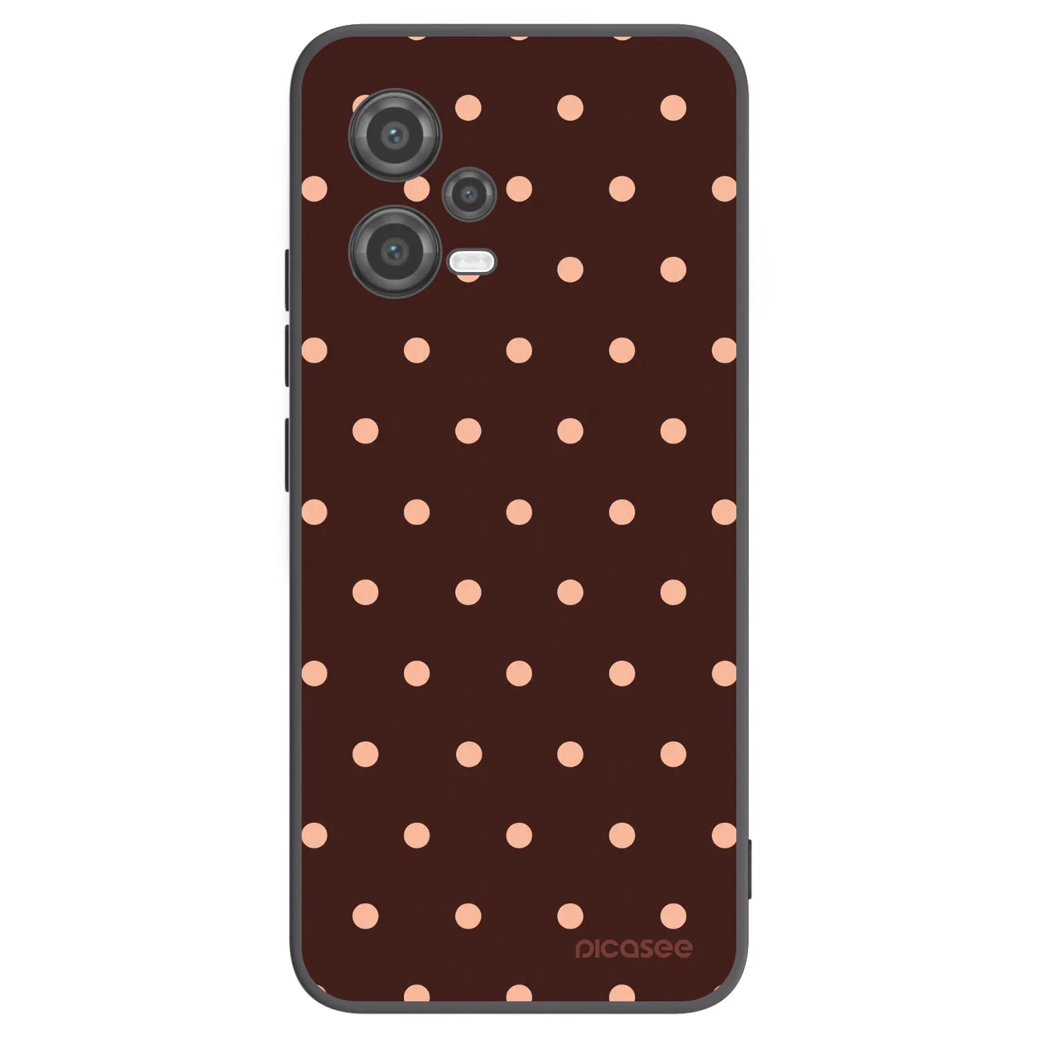 Picasee Xiaomi Poco X5 Hülle - Schwarzes Silikon - Peach Dots & Chocolate