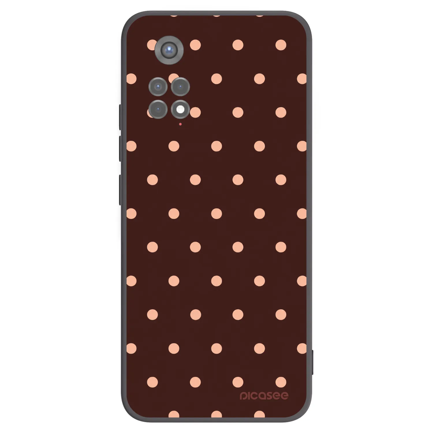 Picasee Xiaomi Redmi Note 11S 5G Hülle - Schwarzes Silikon - Peach Dots & Chocolate
