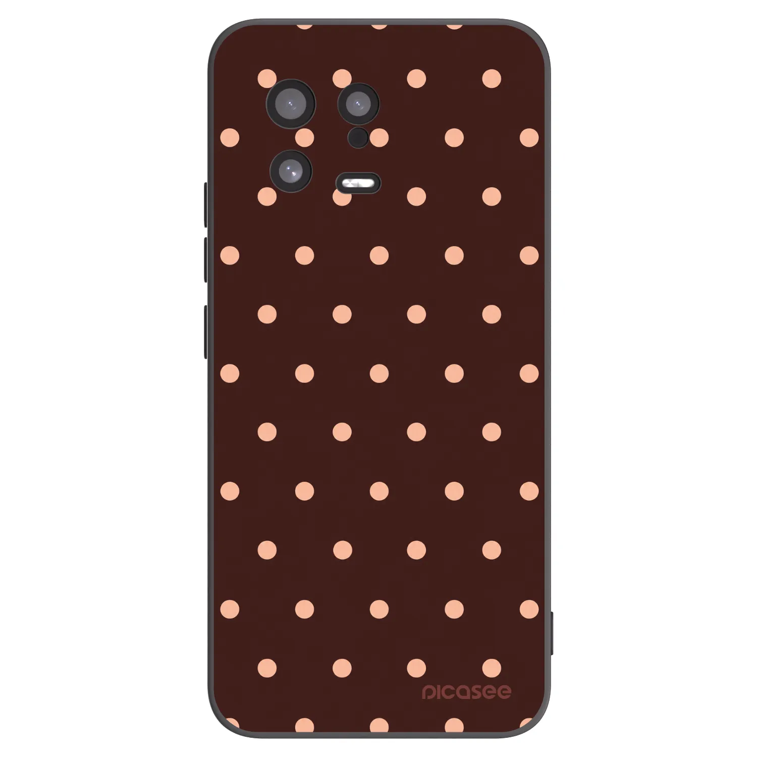 Picasee Xiaomi 13 Hülle - Schwarzes Silikon - Peach Dots & Chocolate