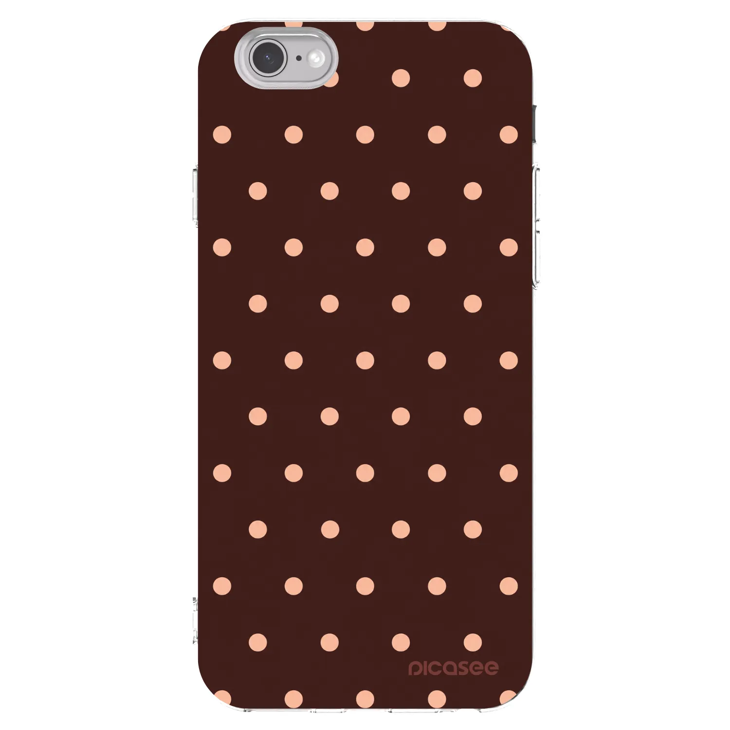 Picasee Apple iPhone 6/6S Hülle - Transparentes Silikon - Peach Dots & Chocolate