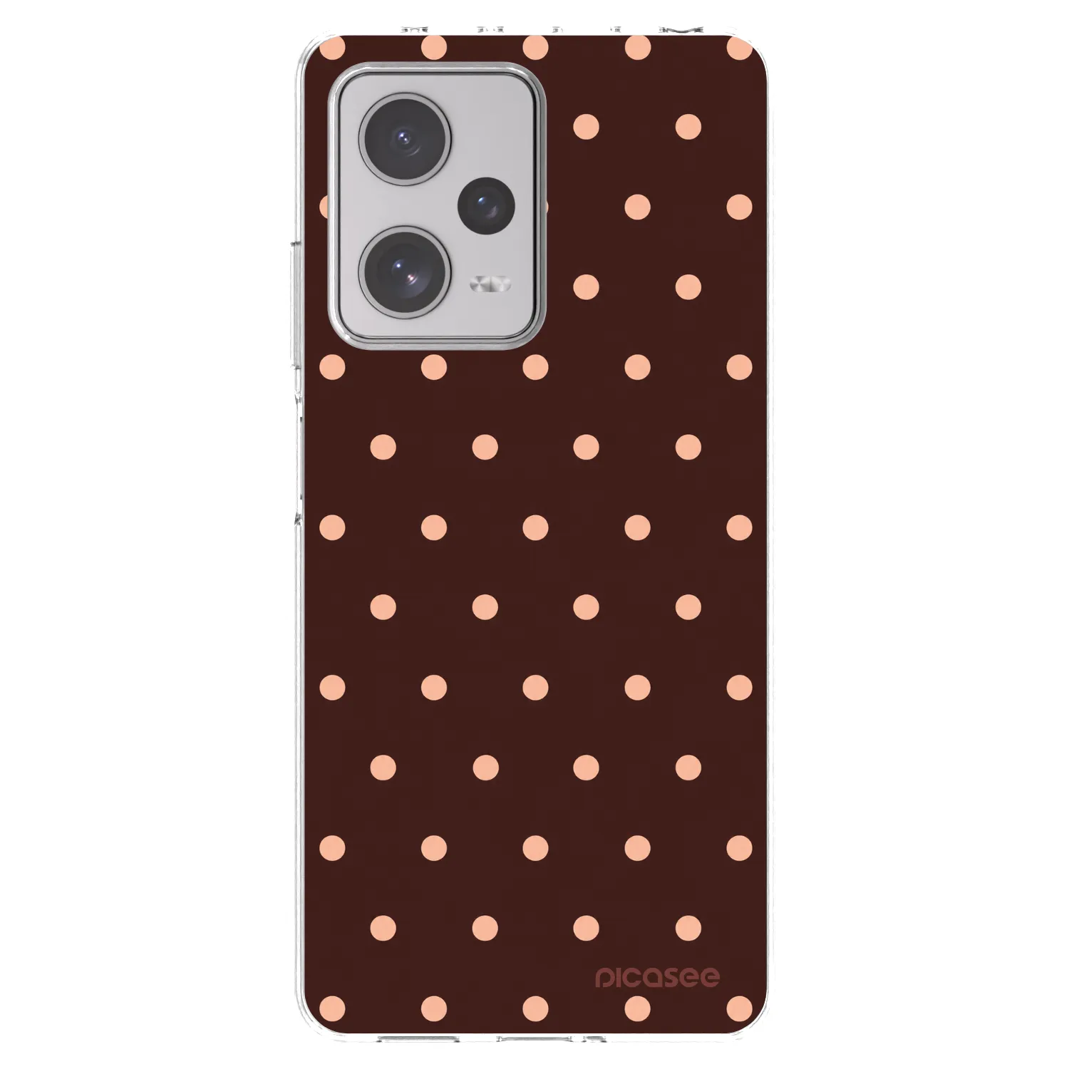 Picasee Xiaomi Redmi Note 12 Pro+ 5G Hülle - Transparentes Silikon - Peach Dots & Chocolate