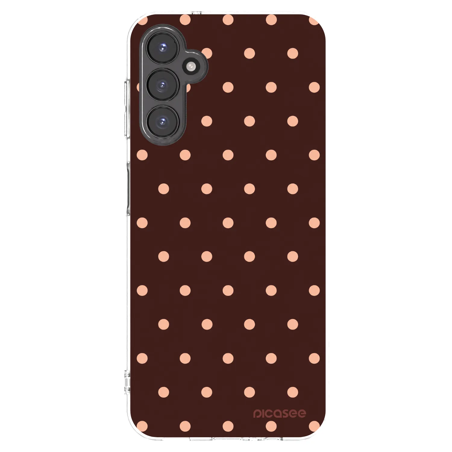 Picasee Samsung Galaxy A14 4G A145R Hülle - Transparentes Silikon - Peach Dots & Chocolate