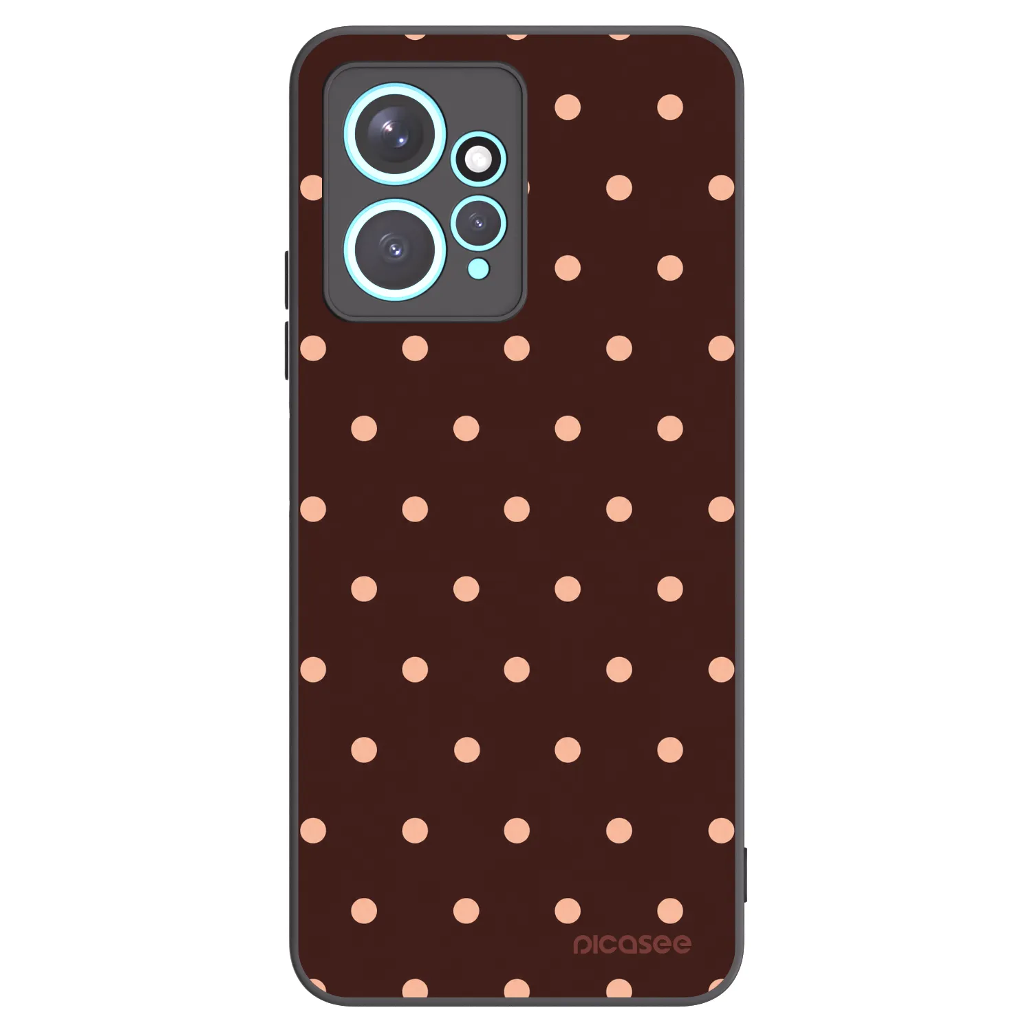 Picasee Xiaomi Redmi Note 12 4G Hülle - Schwarzes Silikon - Peach Dots & Chocolate