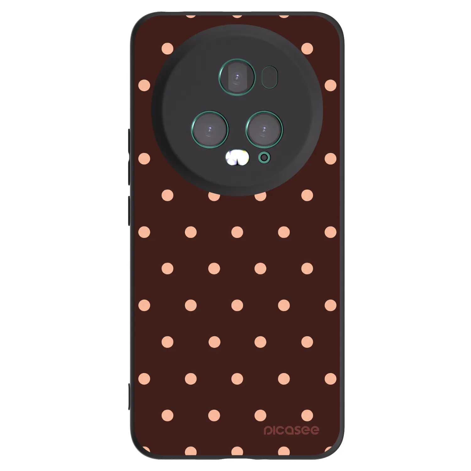 Picasee Honor Magic5 Pro Hülle - Schwarzes Silikon - Peach Dots & Chocolate