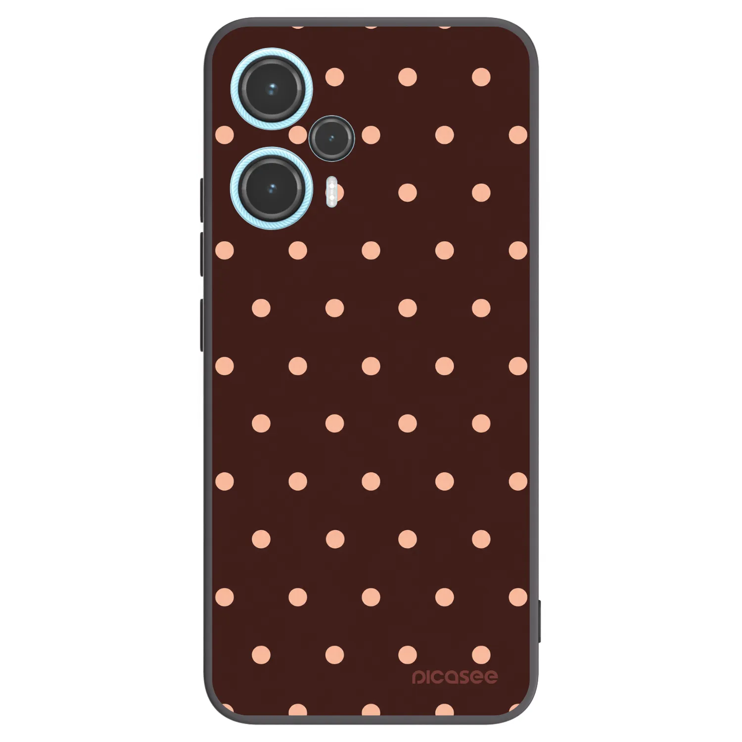 Picasee Xiaomi Poco F5 Hülle - Schwarzes Silikon - Peach Dots & Chocolate
