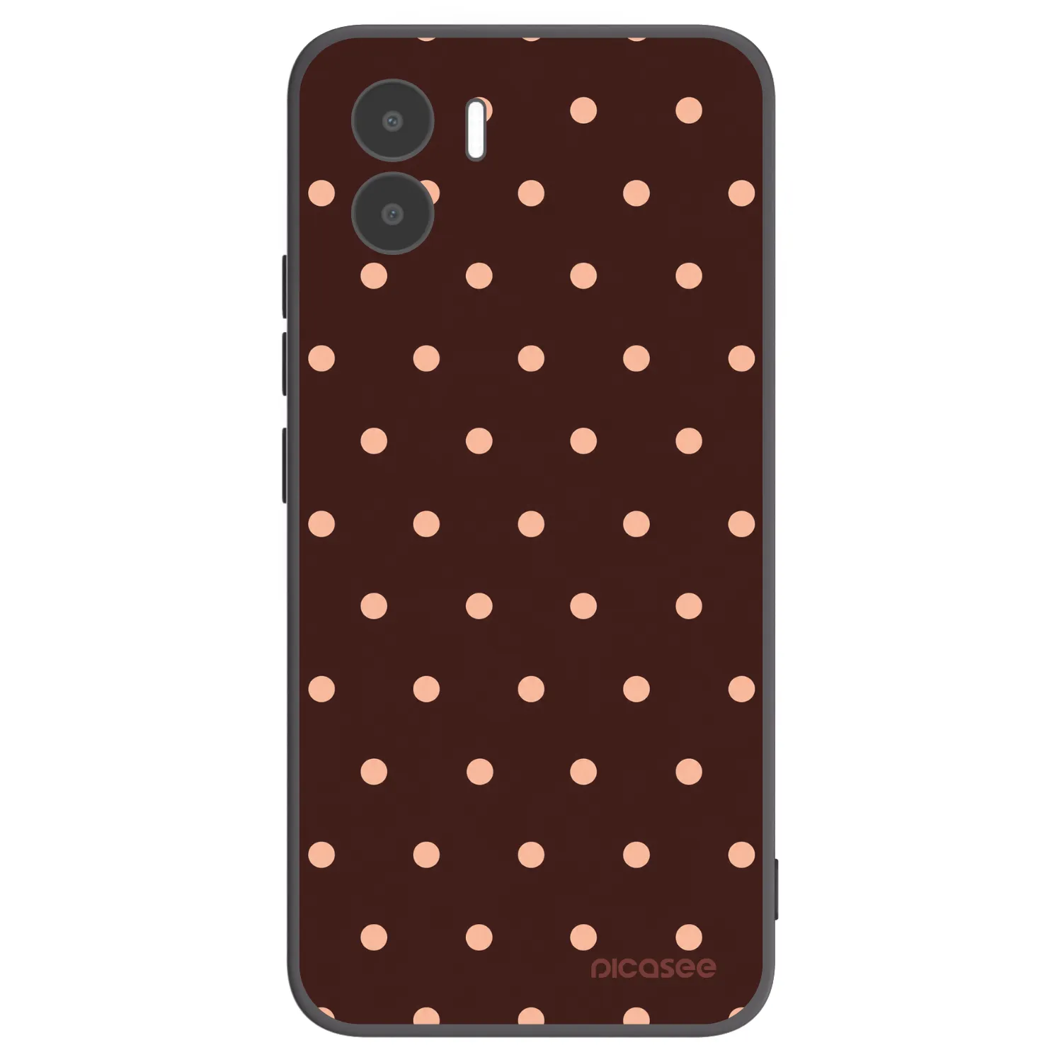 Picasee Xiaomi Redmi A2 Hülle - Schwarzes Silikon - Peach Dots & Chocolate