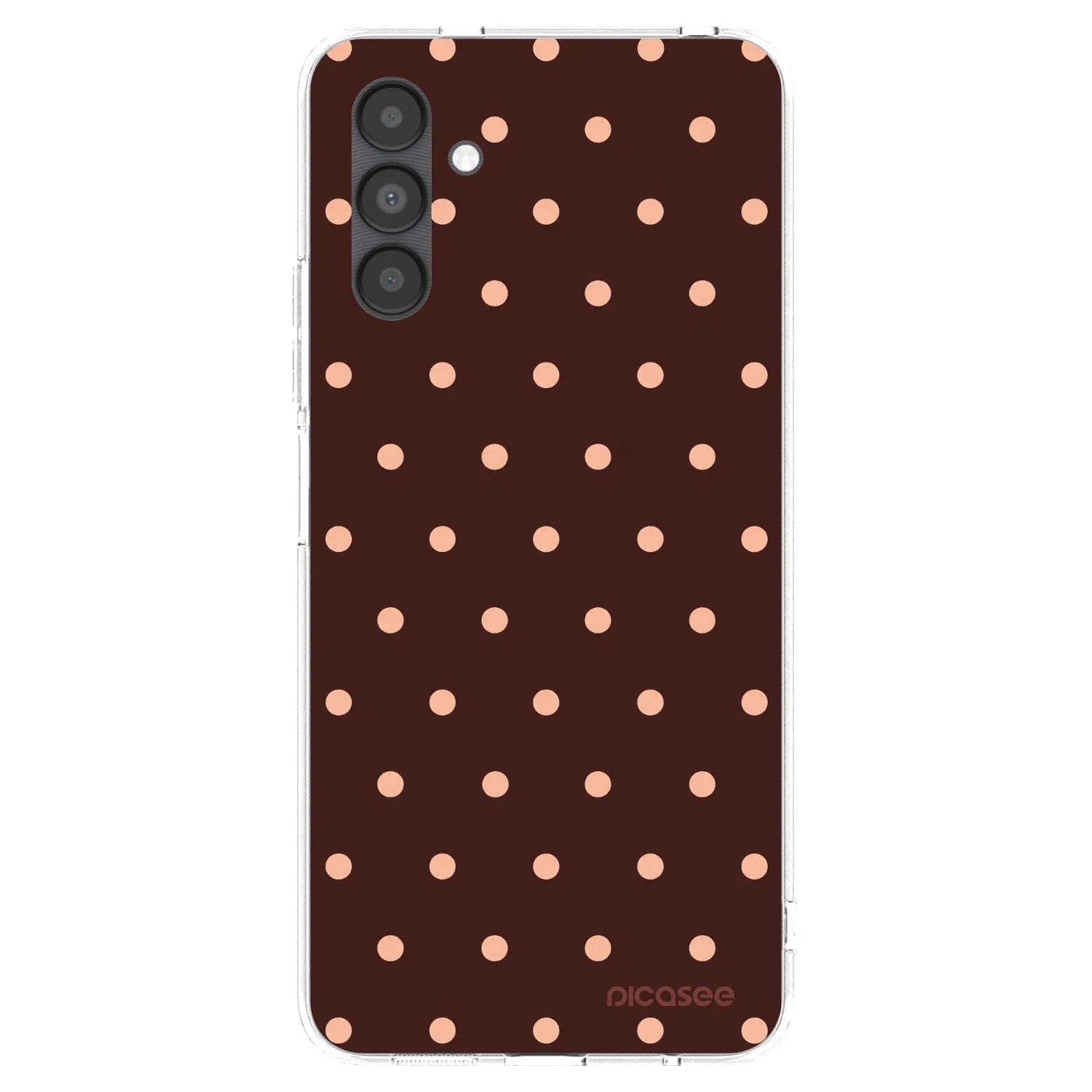 Picasee Samsung Galaxy A04s A047F Hülle - Transparentes Silikon - Peach Dots & Chocolate