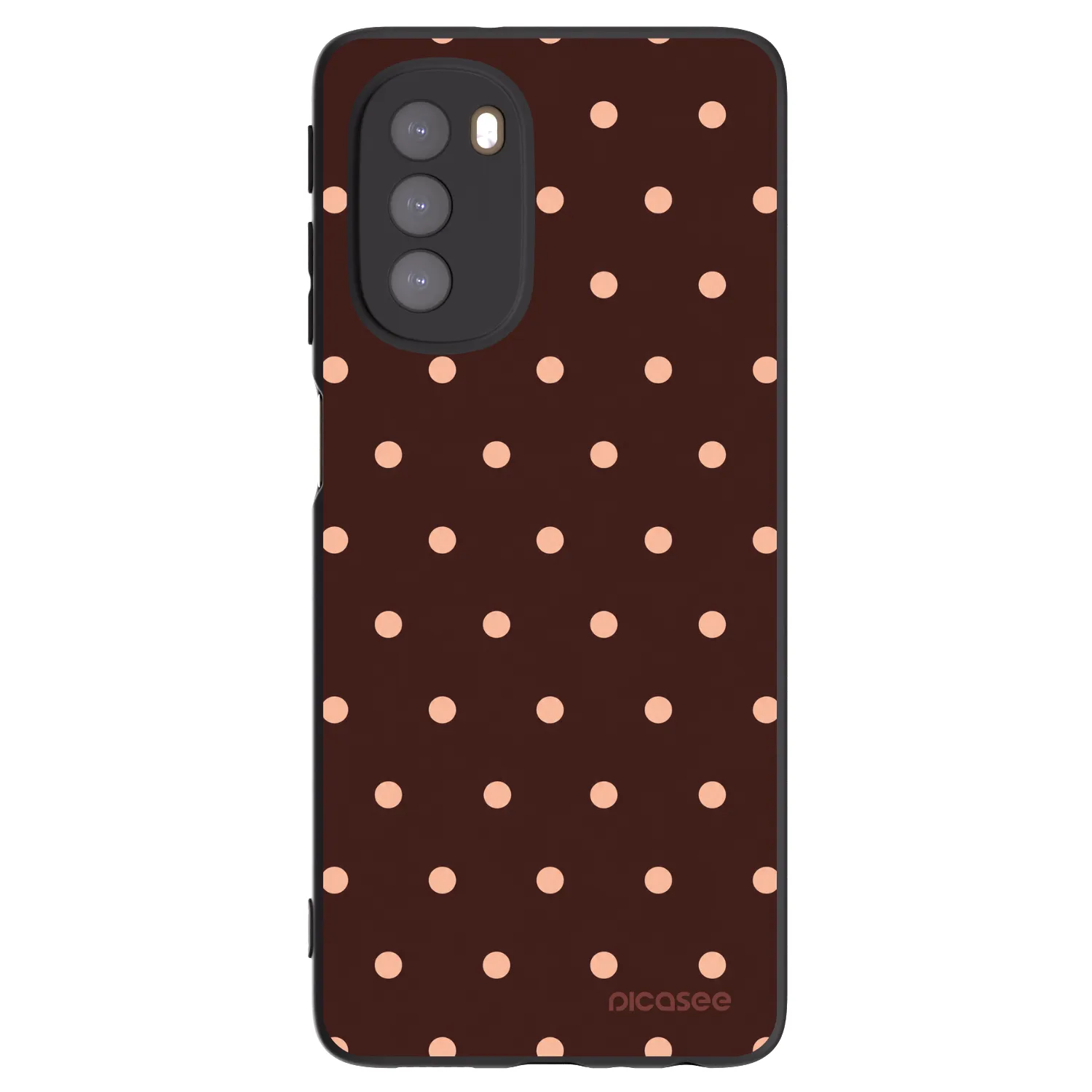 Picasee Motorola Moto G51 Hülle - Schwarzes Silikon - Peach Dots & Chocolate