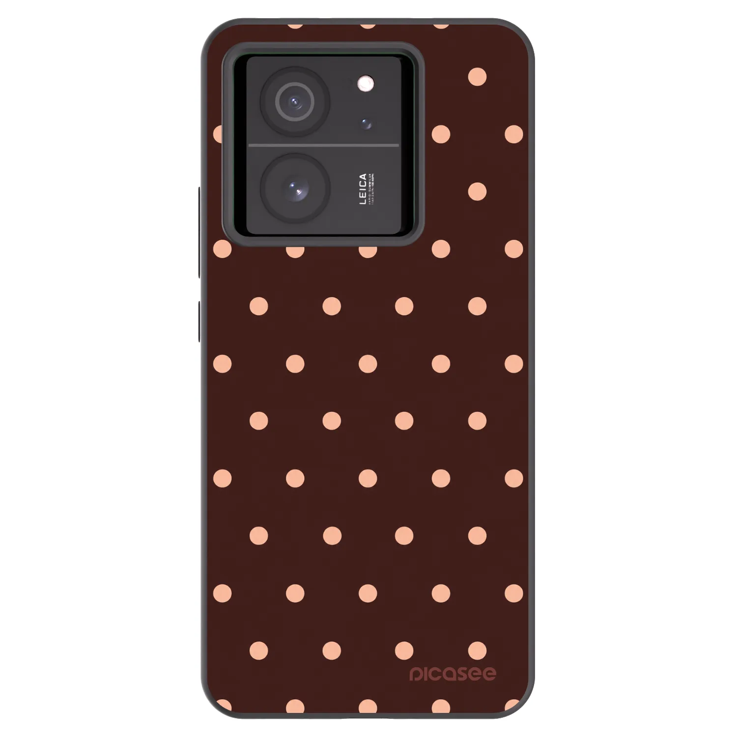 Picasee Xiaomi 13T Pro Hülle - Schwarzes Silikon - Peach Dots & Chocolate