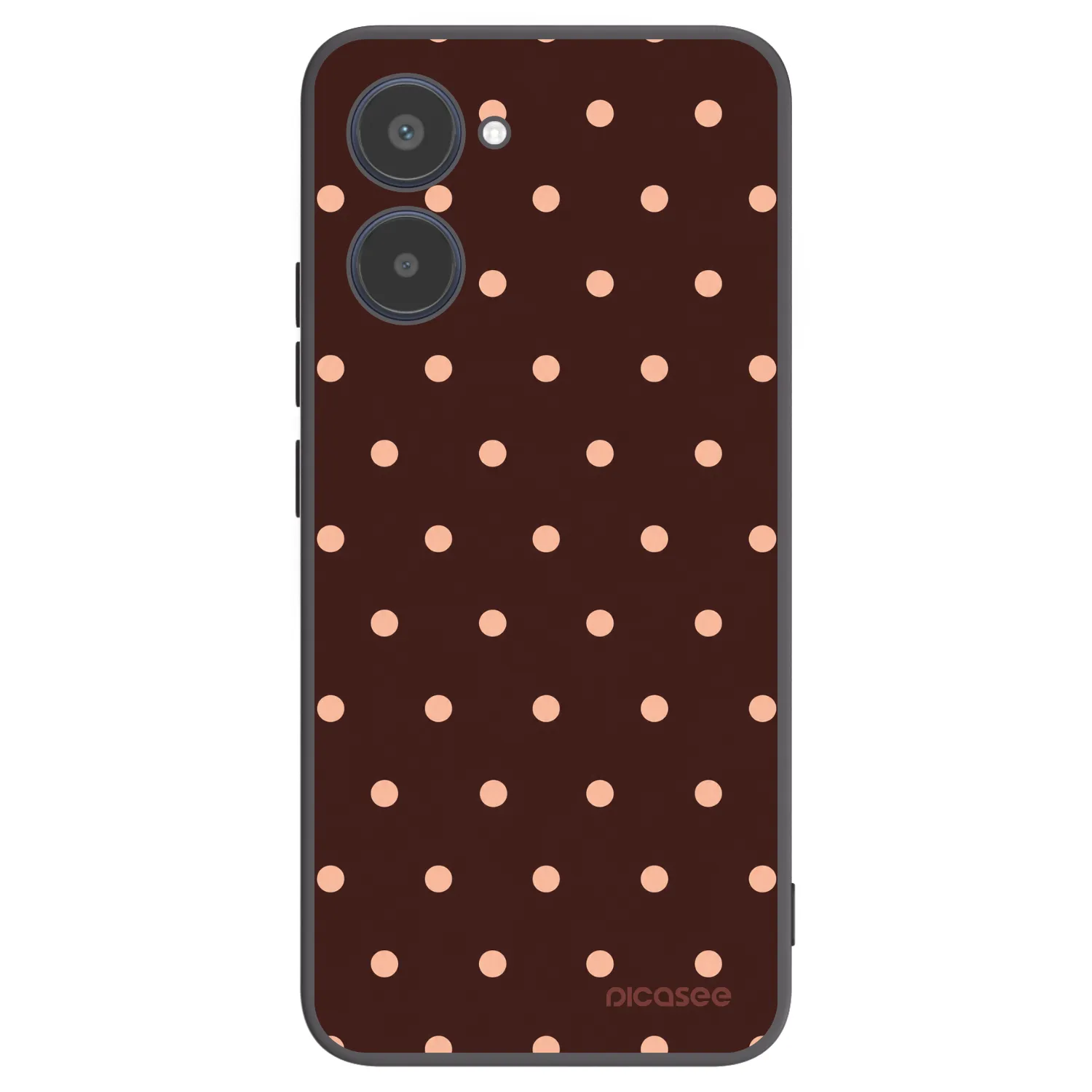 Picasee Realme 10 4G Hülle - Schwarzes Silikon - Peach Dots & Chocolate