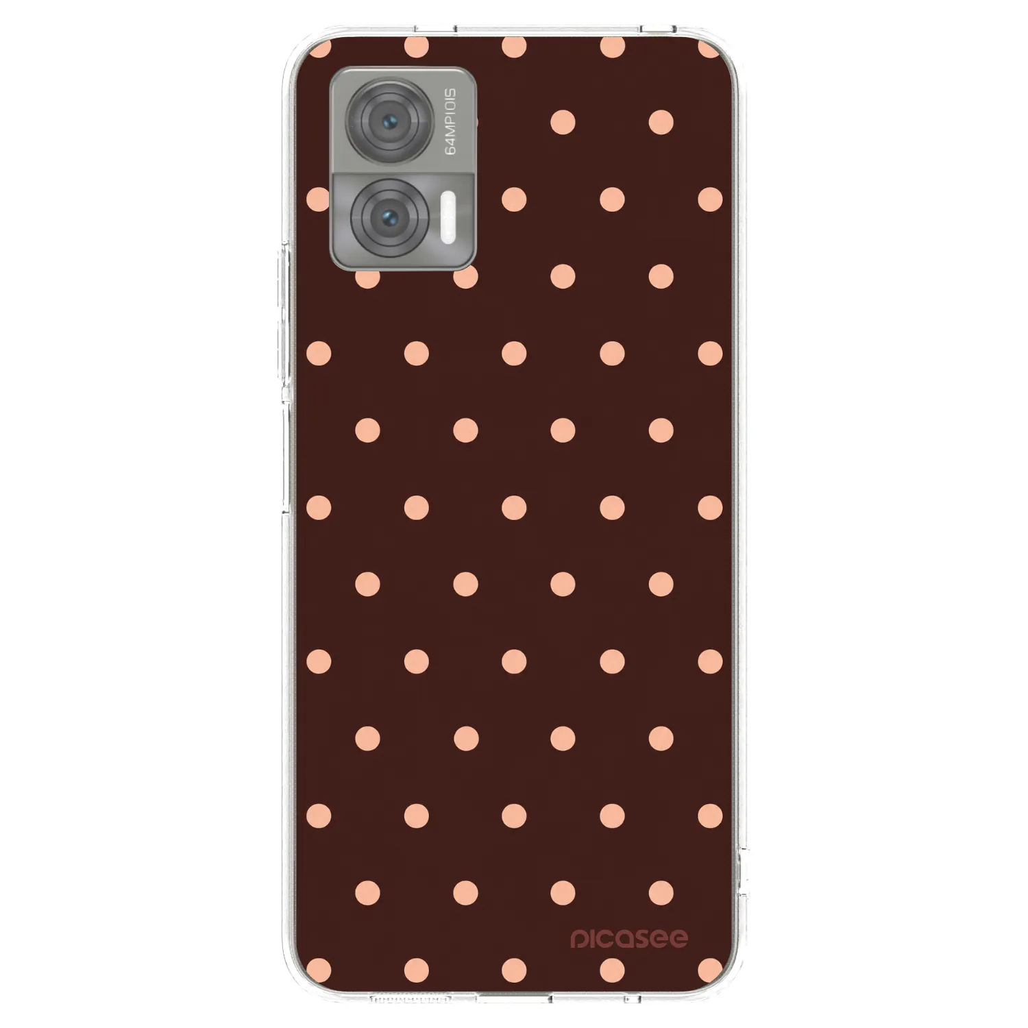 Picasee Motorola Edge 30 Neo Hülle - Transparentes Silikon - Peach Dots & Chocolate
