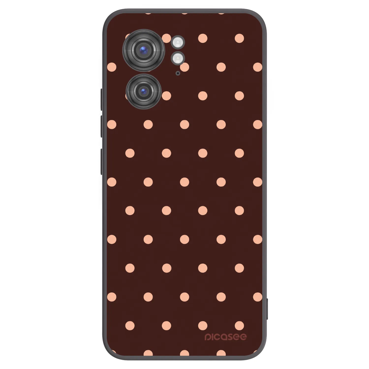 Picasee Motorola Edge 40 Hülle - Schwarzes Silikon - Peach Dots & Chocolate