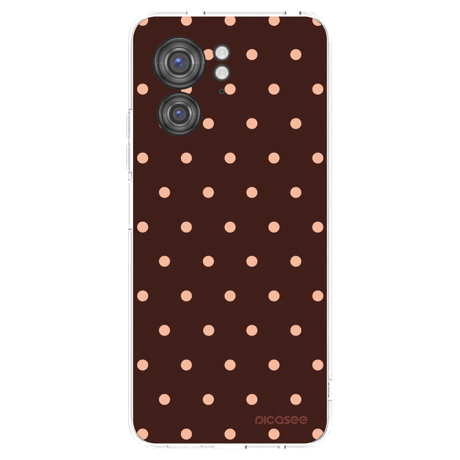 Picasee Motorola Edge 40 Hülle - Transparentes Silikon - Peach Dots & Chocolate