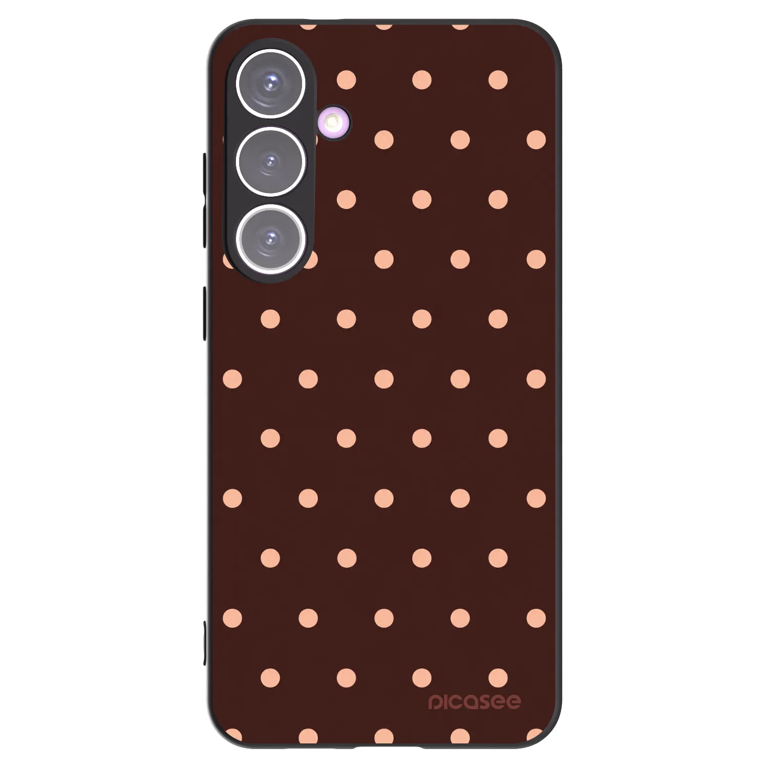 Picasee Samsung Galaxy S24+ S926B 5G Hülle - Schwarzes Silikon - Peach Dots & Chocolate