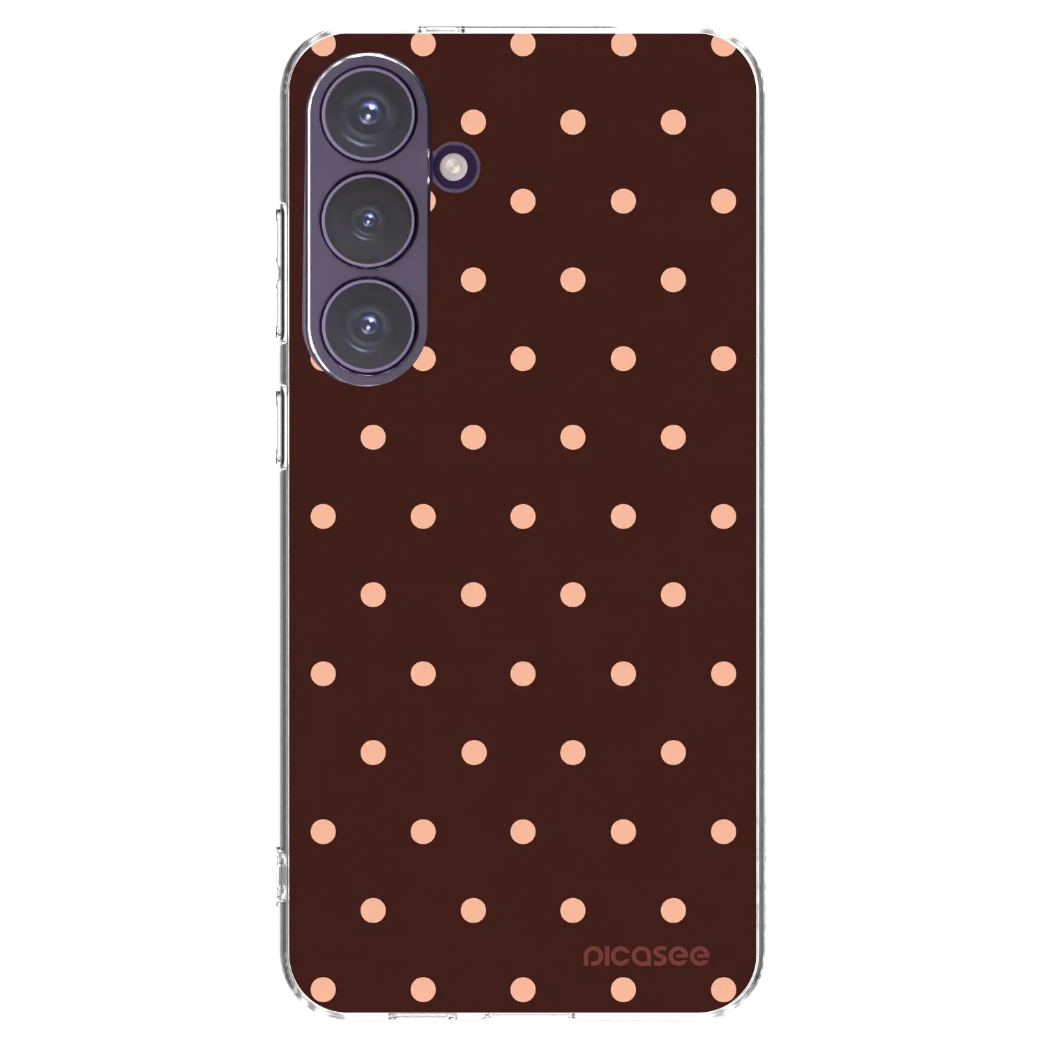 Picasee Samsung Galaxy S24+ S926B 5G Hülle - Transparentes Silikon - Peach Dots & Chocolate