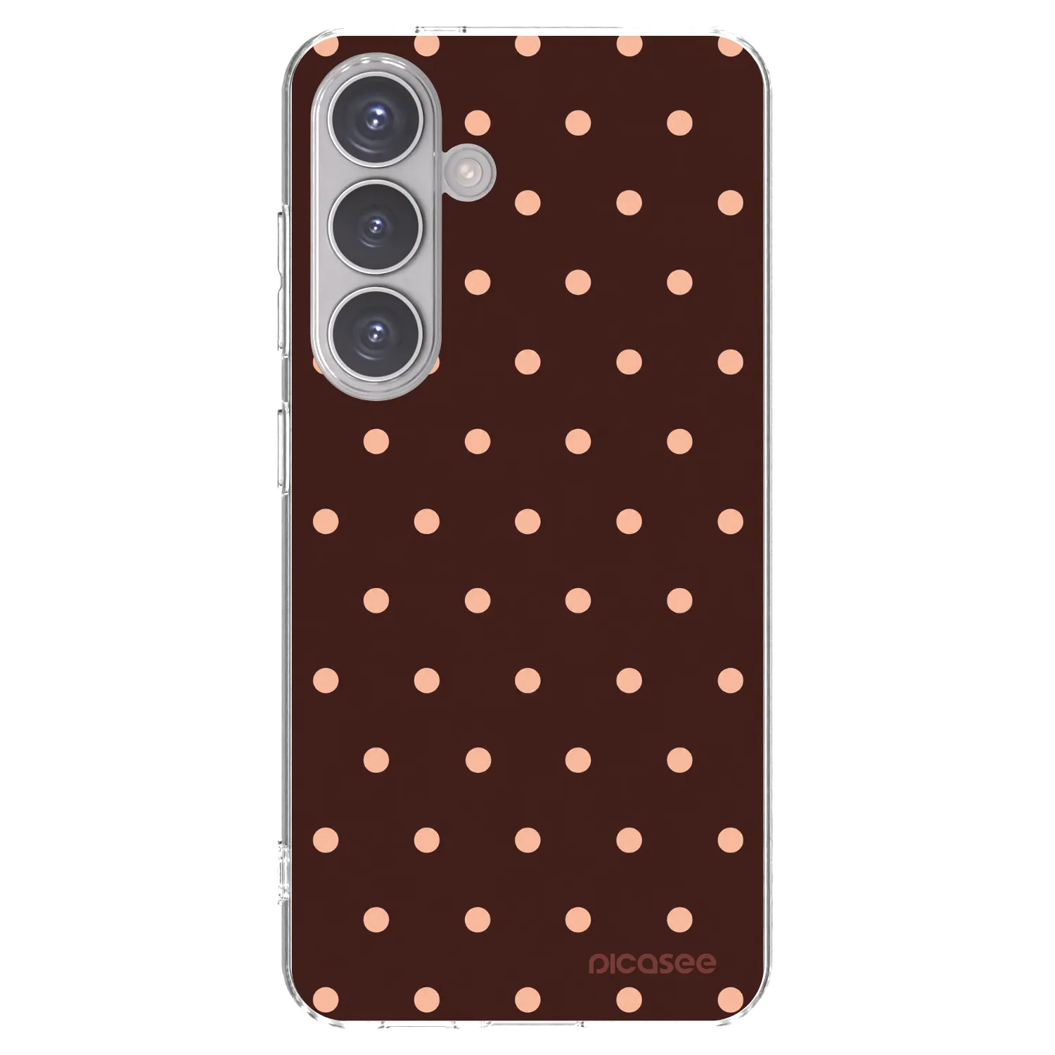 Picasee Samsung Galaxy S24 S921B 5G Hülle - Transparentes Silikon - Peach Dots & Chocolate