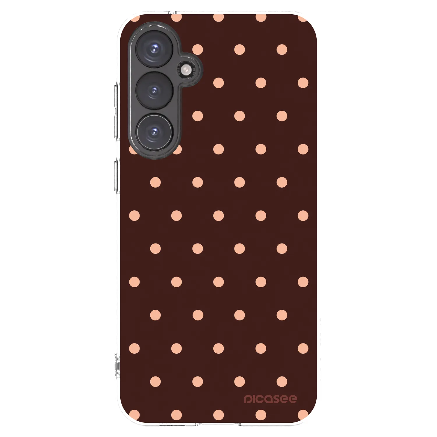 Picasee Samsung Galaxy S23 FE S711B Hülle - Transparentes Silikon - Peach Dots & Chocolate