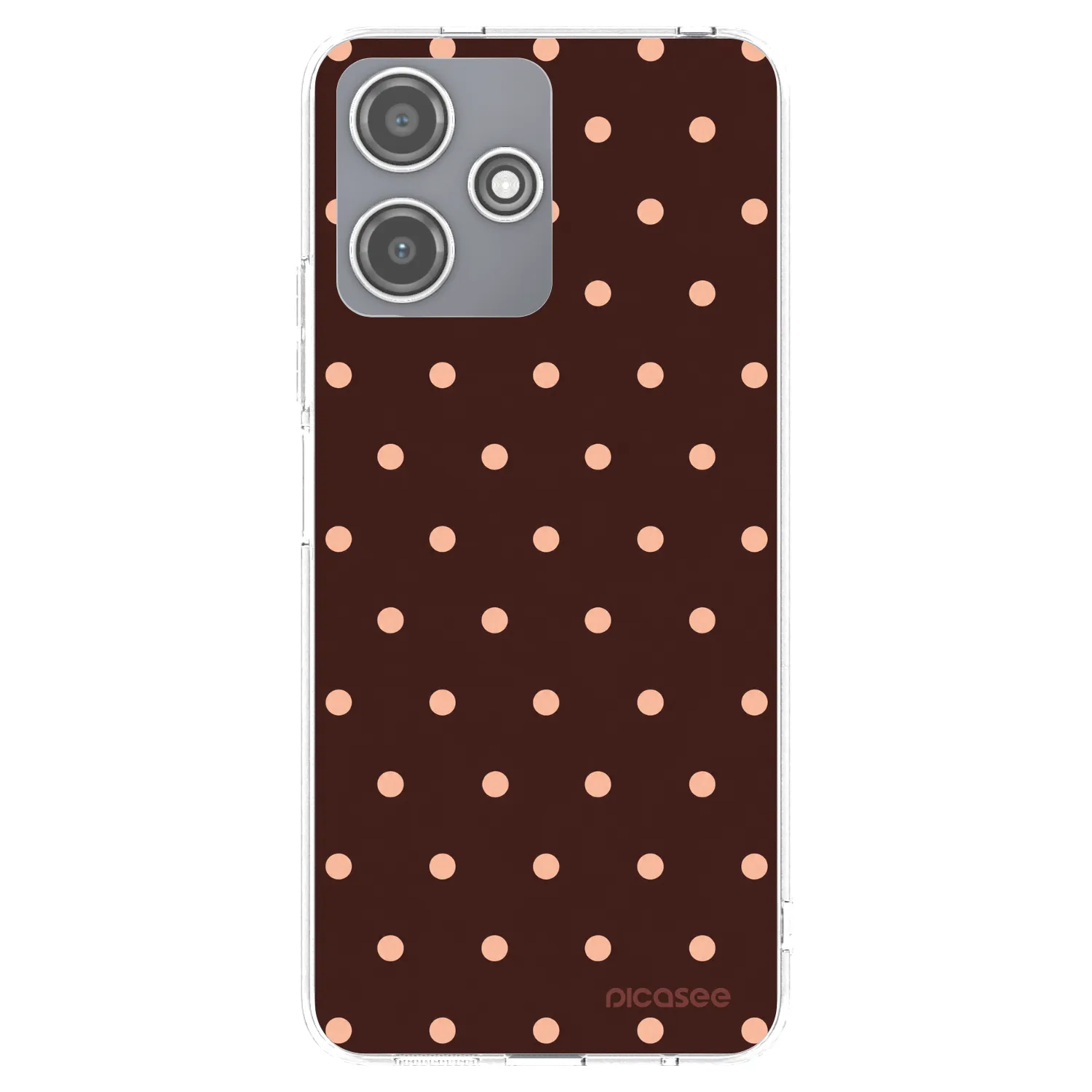 Picasee Xiaomi Redmi 12 5G Hülle - Transparentes Silikon - Peach Dots & Chocolate