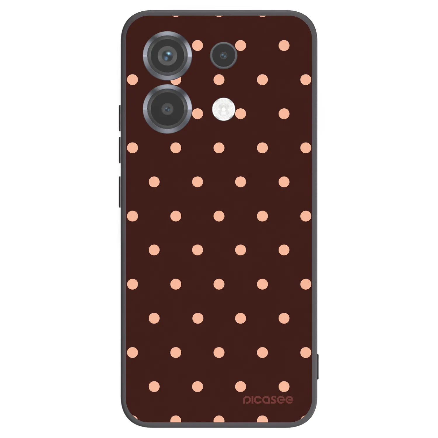 Picasee Xiaomi Poco X6 Hülle - Schwarzes Silikon - Peach Dots & Chocolate