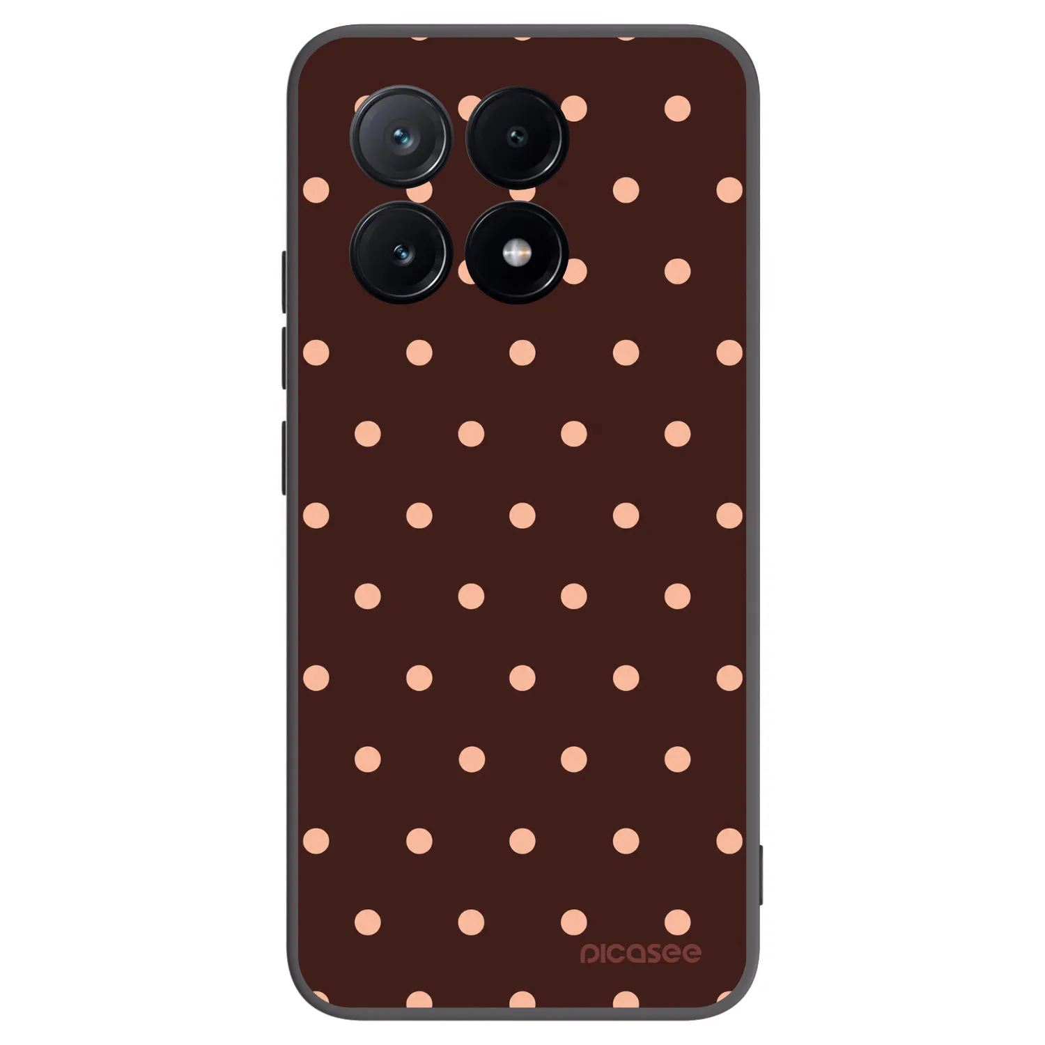 Picasee Xiaomi Poco X6 Pro Hülle - Schwarzes Silikon - Peach Dots & Chocolate