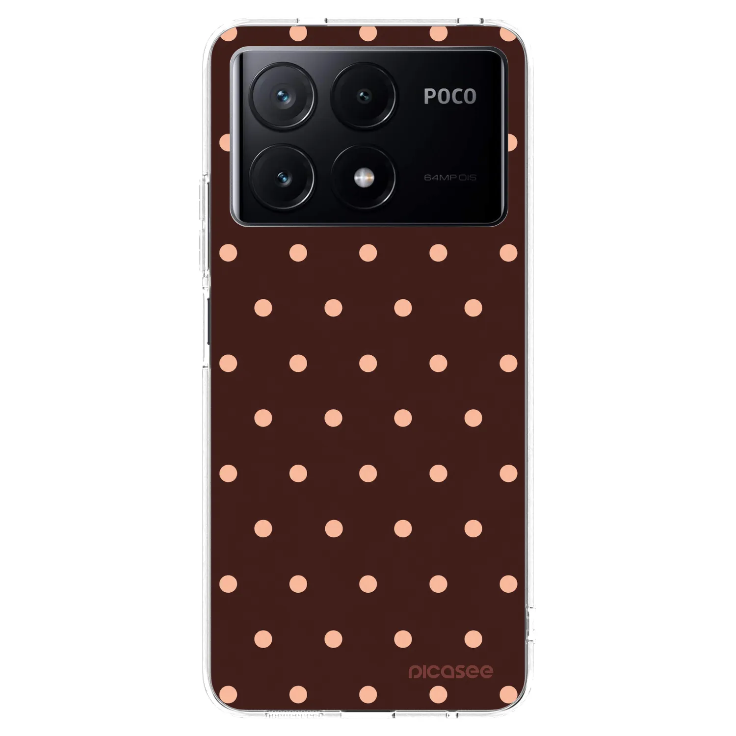 Picasee Xiaomi Poco X6 Pro Hülle - Transparentes Silikon - Peach Dots & Chocolate