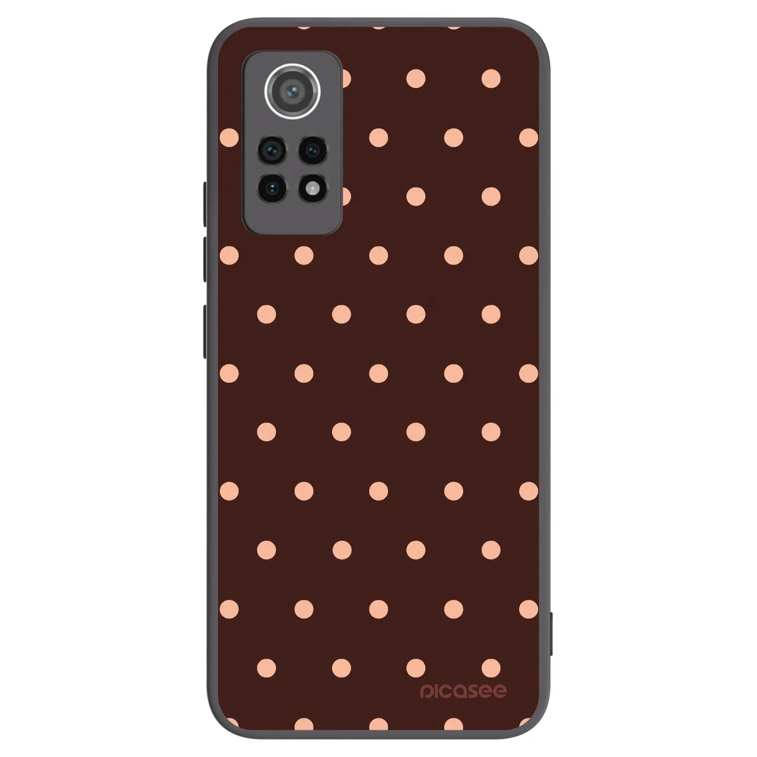 Picasee Xiaomi Redmi Note 12 Pro 4G Hülle - Schwarzes Silikon - Peach Dots & Chocolate
