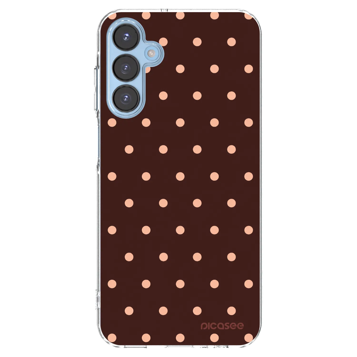 Picasee Samsung Galaxy A15 A156B 5G Hülle - Transparentes Silikon - Peach Dots & Chocolate