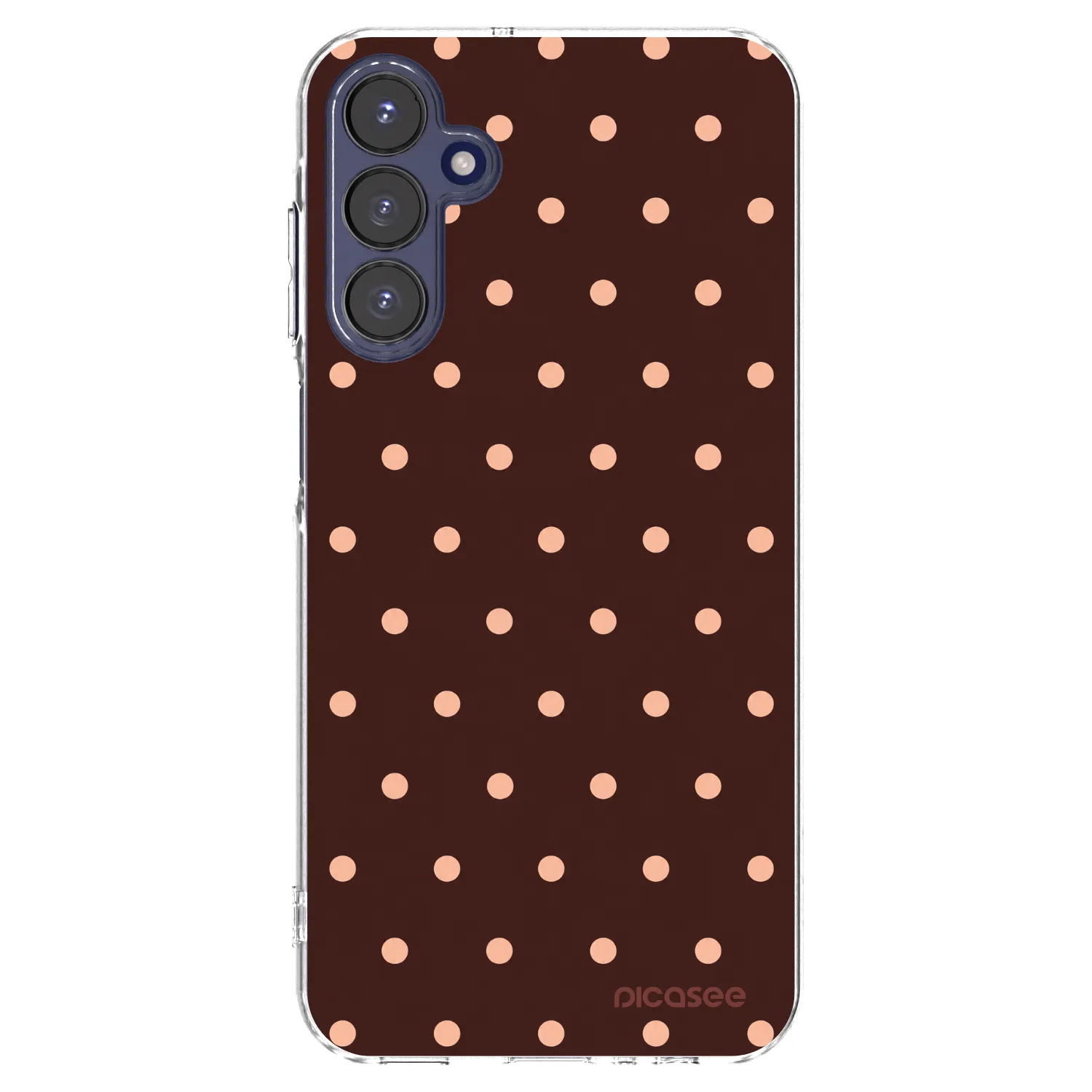 Picasee Samsung Galaxy A15 A155F 4G Hülle - Transparentes Silikon - Peach Dots & Chocolate