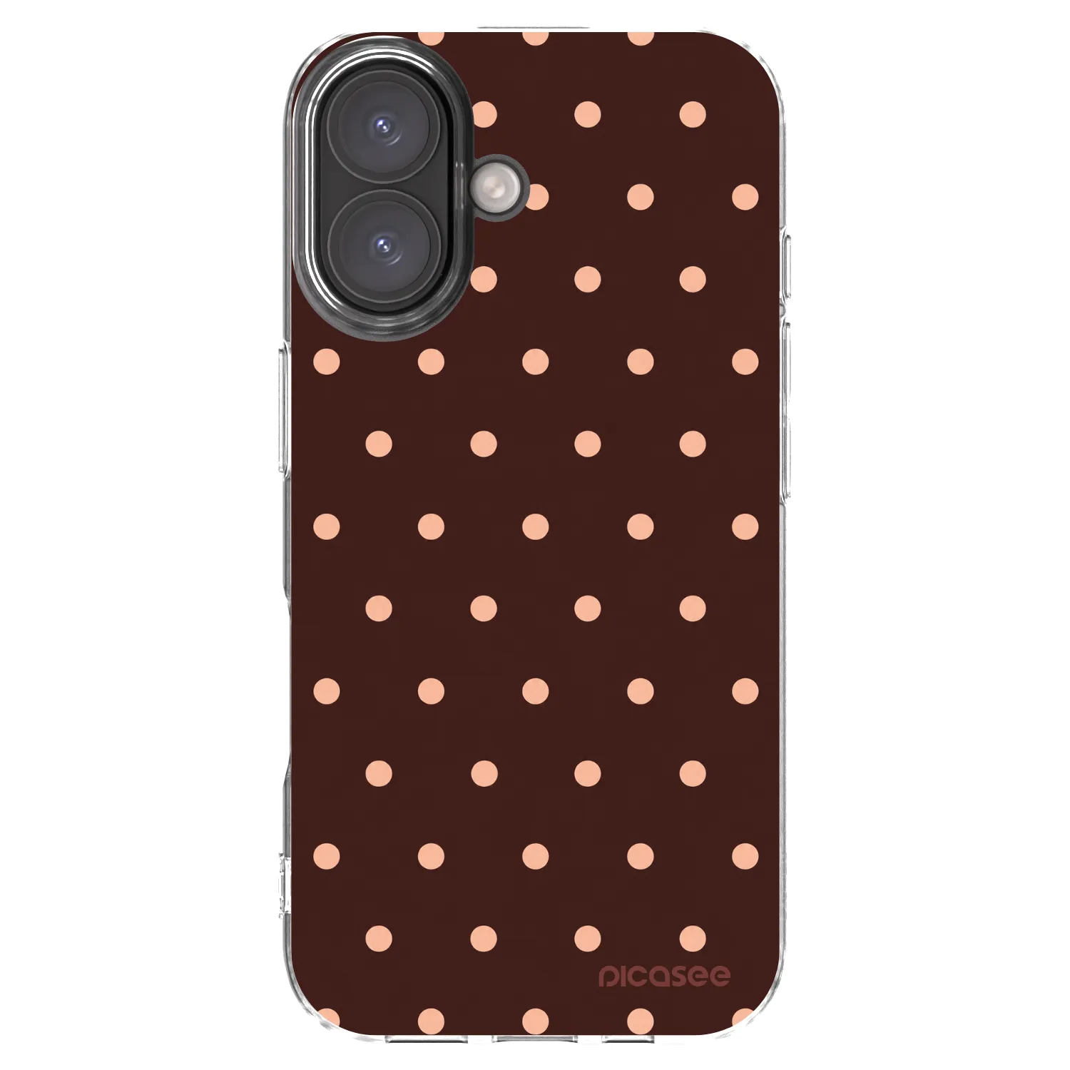 Picasee Apple iPhone 16 Hülle - Transparentes Silikon - Peach Dots & Chocolate