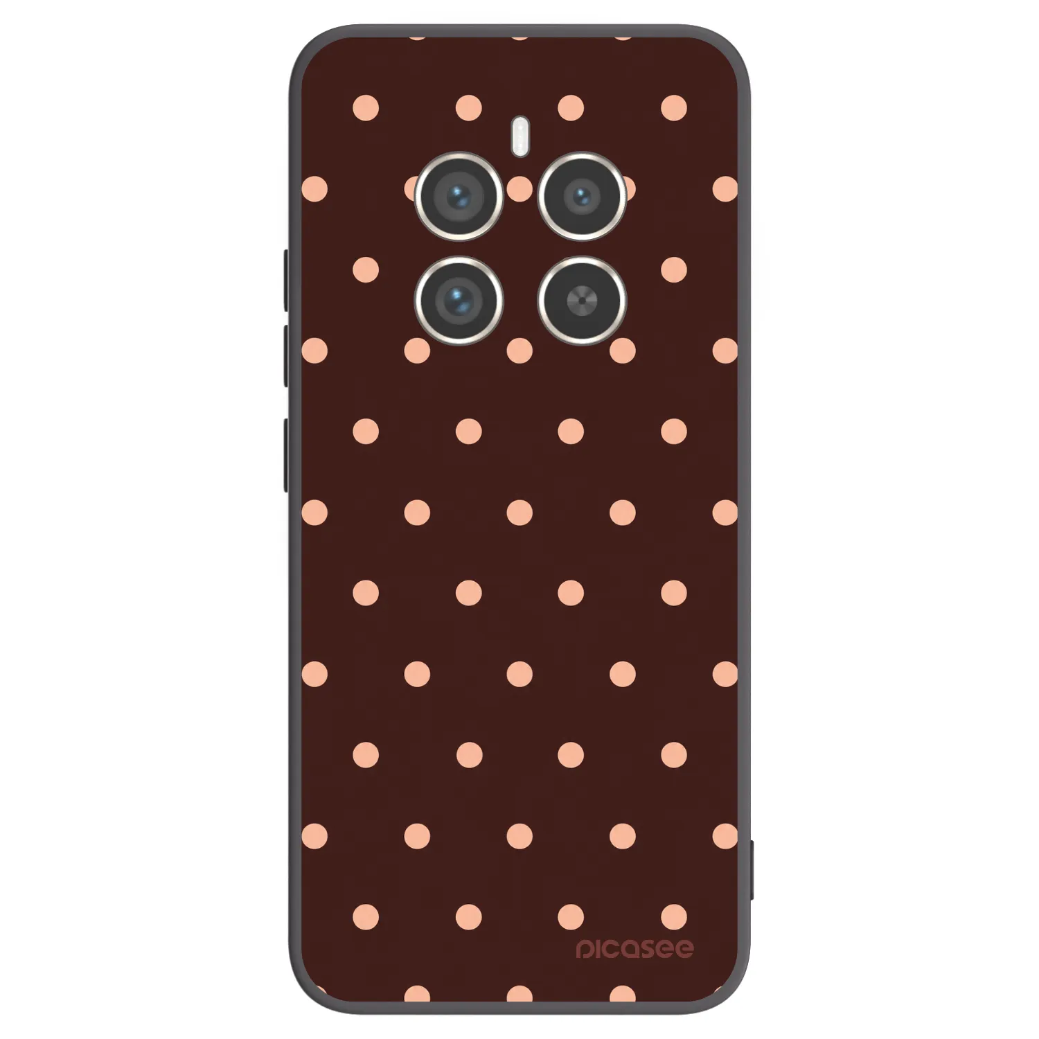 Picasee Realme 12 Pro 5G Hülle - Schwarzes Silikon - Peach Dots & Chocolate