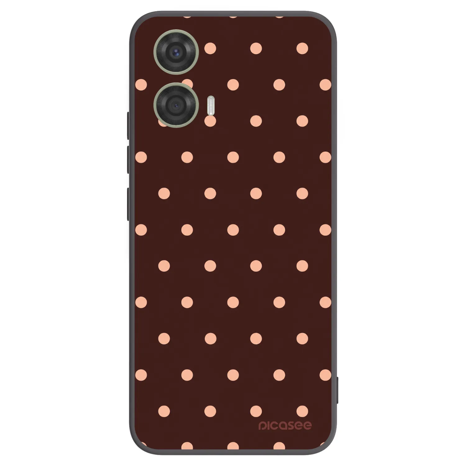 Picasee Motorola Moto G24 Hülle - Schwarzes Silikon - Peach Dots & Chocolate